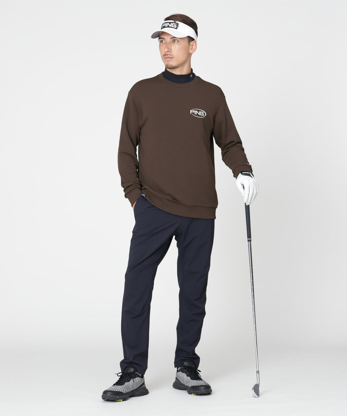 ［PING APPAREL］［吸水速乾・UVケア］10カラーMr.PINGダンシングロゴクルーネックプルオーバー (MENS)