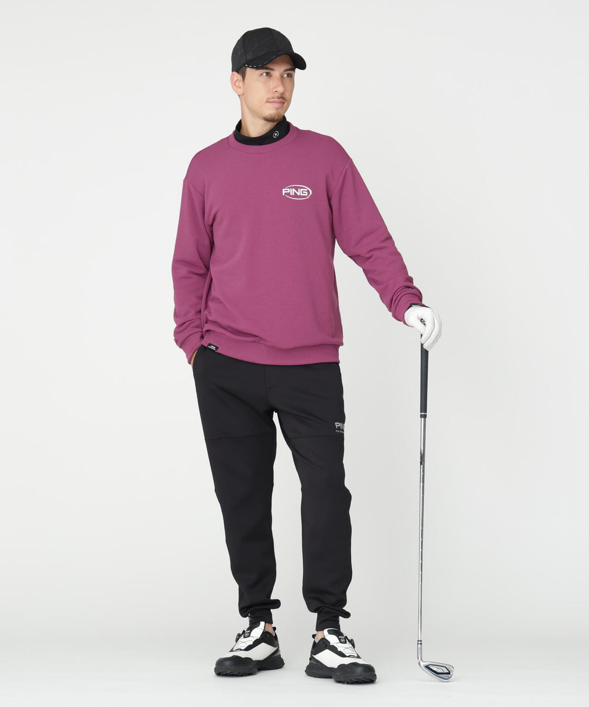［PING APPAREL］［吸水速乾・UVケア］10カラーMr.PINGダンシングロゴクルーネックプルオーバー (MENS)