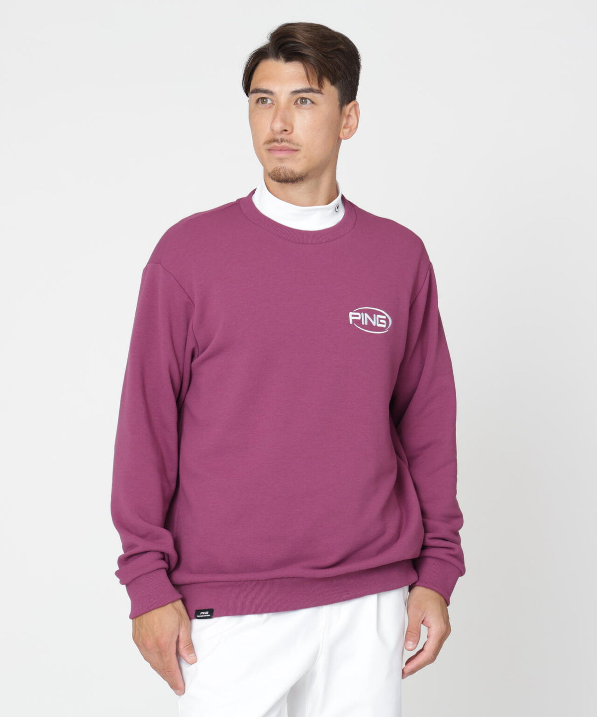 ［PING APPAREL］［吸水速乾・UVケア］10カラーMr.PINGダンシングロゴクルーネックプルオーバー (MENS)