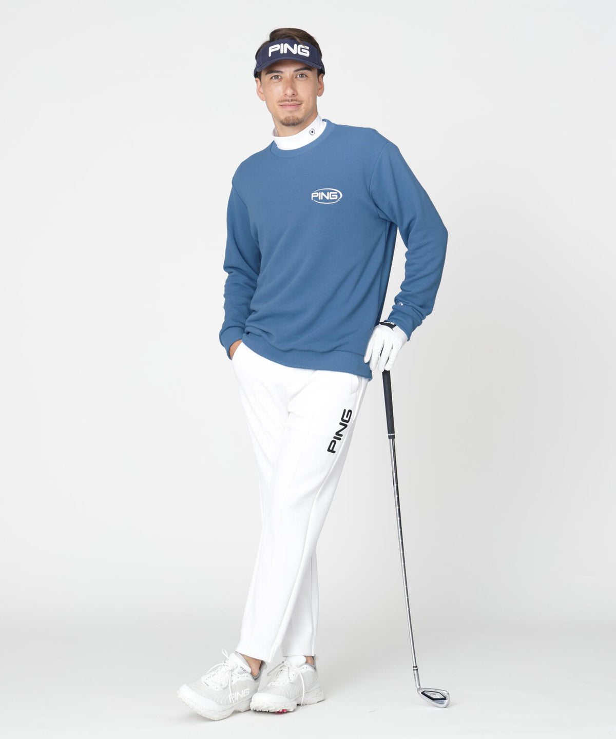 ［PING APPAREL］［吸水速乾・UVケア］10カラーMr.PINGダンシングロゴクルーネックプルオーバー (MENS)