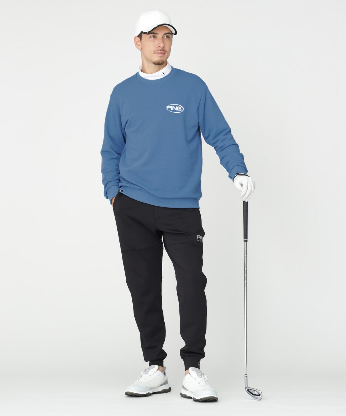 ［PING APPAREL］［吸水速乾・UVケア］10カラーMr.PINGダンシングロゴクルーネックプルオーバー (MENS)