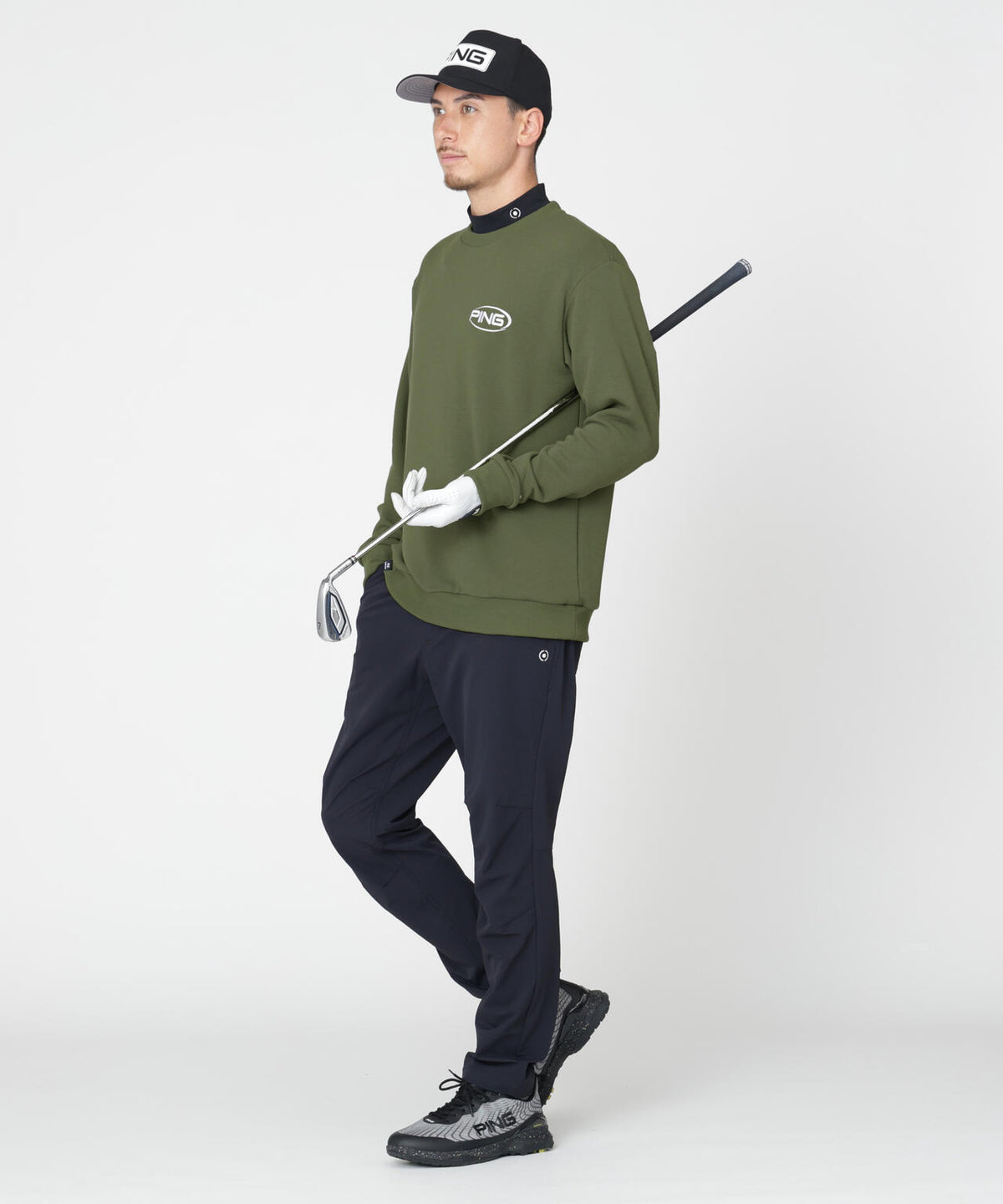 ［PING APPAREL］［吸水速乾・UVケア］10カラーMr.PINGダンシングロゴクルーネックプルオーバー (MENS)