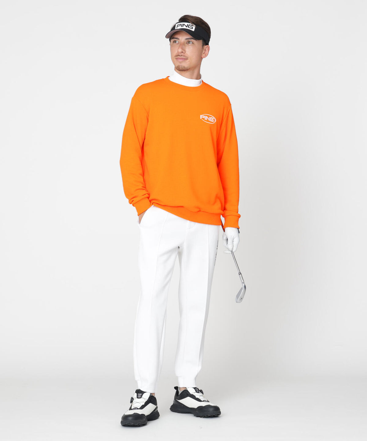 ［PING APPAREL］［吸水速乾・UVケア］10カラーMr.PINGダンシングロゴクルーネックプルオーバー (MENS)