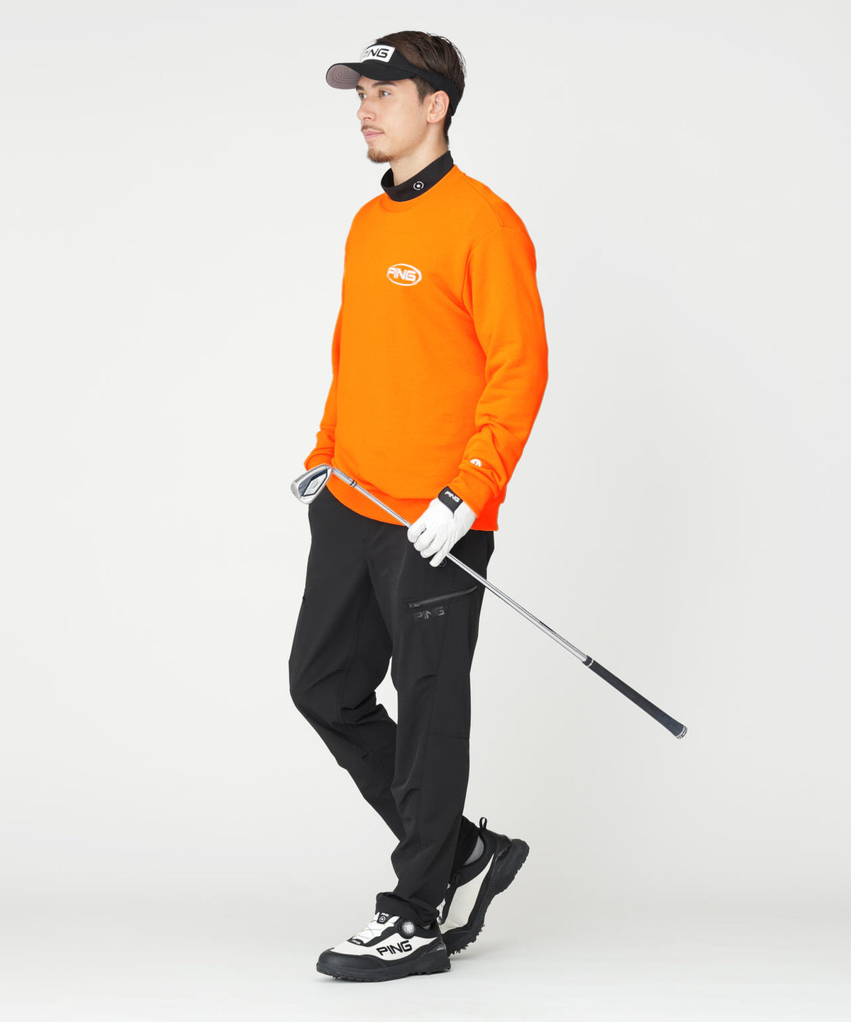 ［PING APPAREL］［吸水速乾・UVケア］10カラーMr.PINGダンシングロゴクルーネックプルオーバー (MENS)