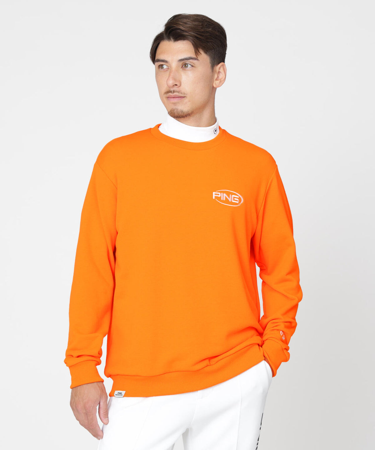［PING APPAREL］［吸水速乾・UVケア］10カラーMr.PINGダンシングロゴクルーネックプルオーバー (MENS)