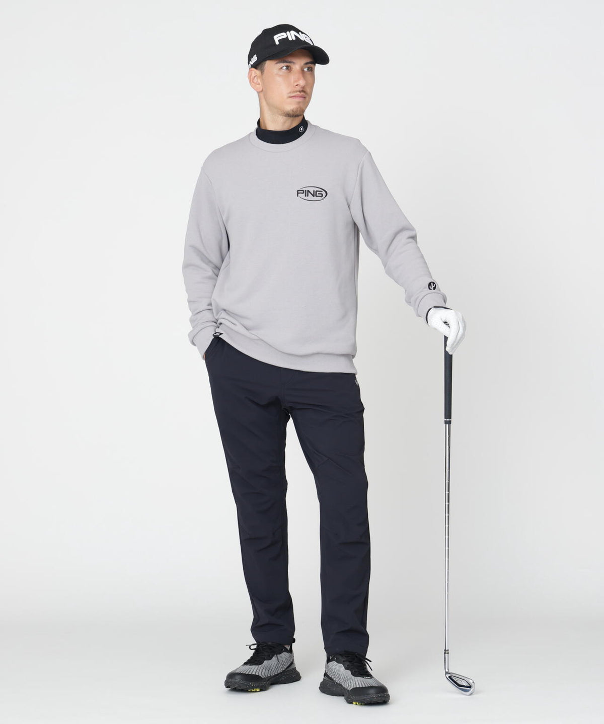 ［PING APPAREL］［吸水速乾・UVケア］10カラーMr.PINGダンシングロゴクルーネックプルオーバー (MENS)