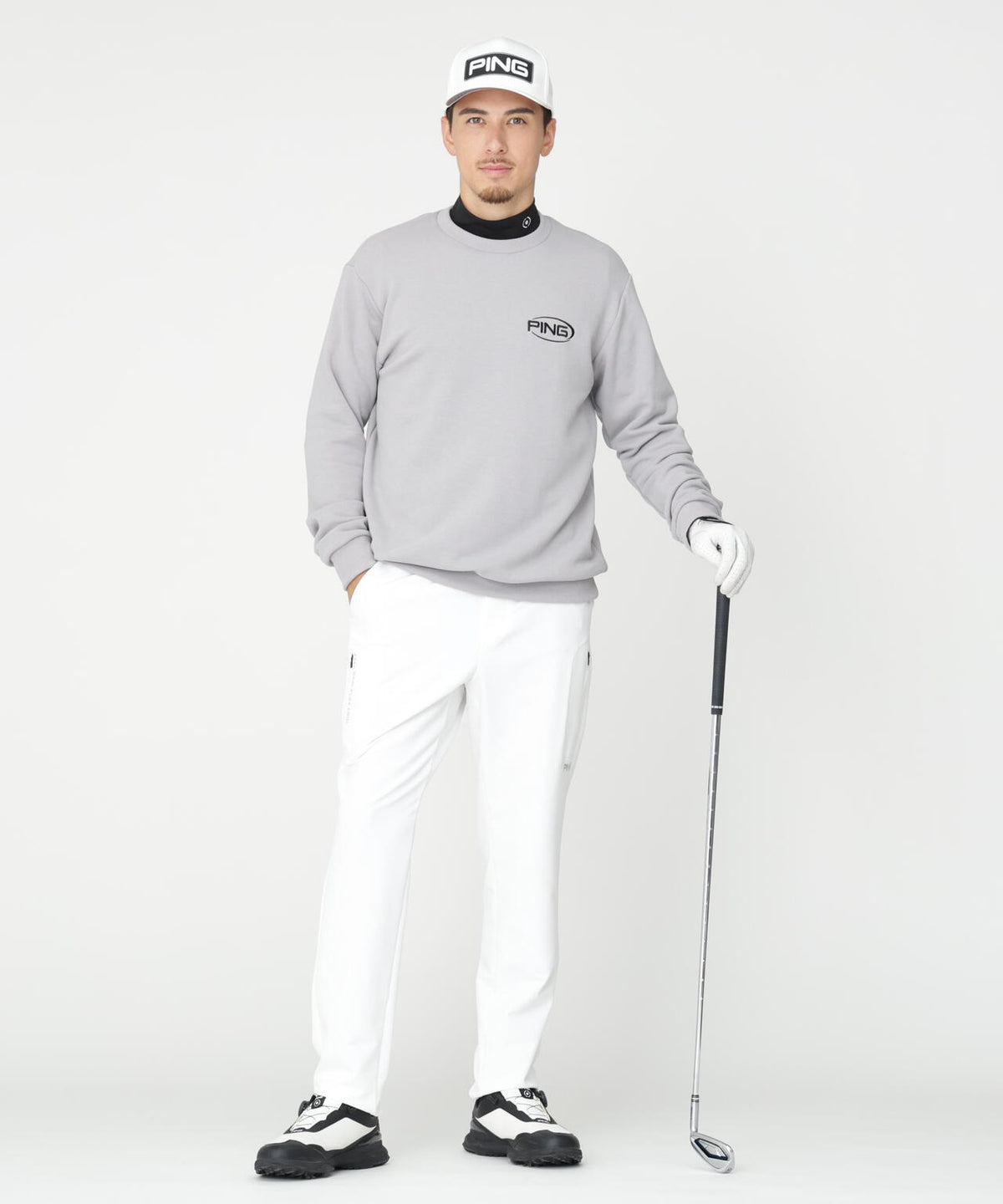 ［PING APPAREL］［吸水速乾・UVケア］10カラーMr.PINGダンシングロゴクルーネックプルオーバー (MENS)