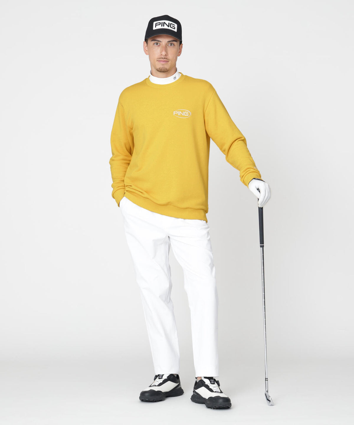 ［PING APPAREL］［吸水速乾・UVケア］10カラーMr.PINGダンシングロゴクルーネックプルオーバー (MENS)
