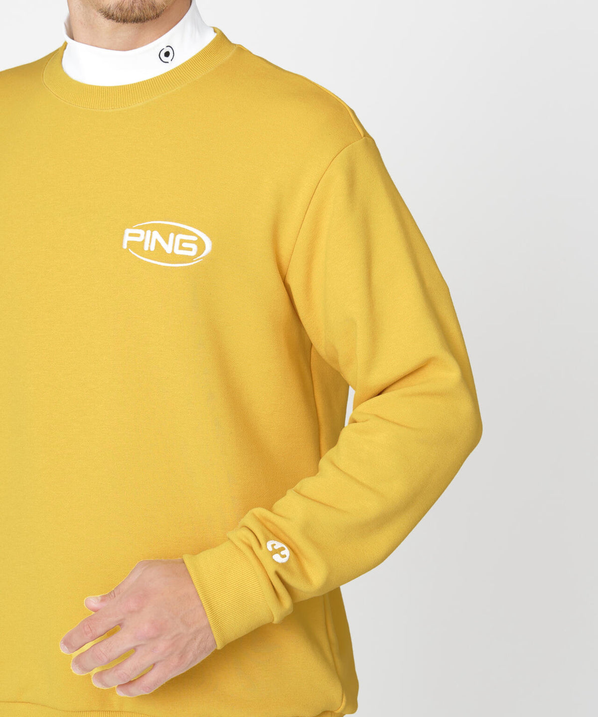 ［PING APPAREL］［吸水速乾・UVケア］10カラーMr.PINGダンシングロゴクルーネックプルオーバー (MENS)