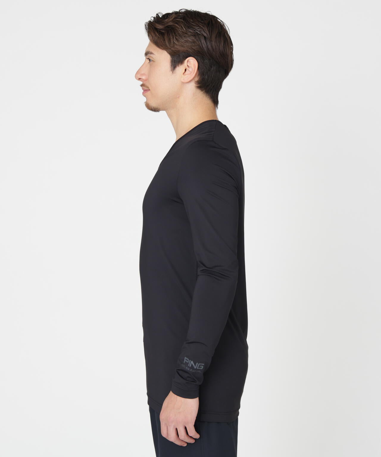 ［PING APPAREL］［UVカット・接触冷感］ベア天竺長袖Uネックインナー (MENS)