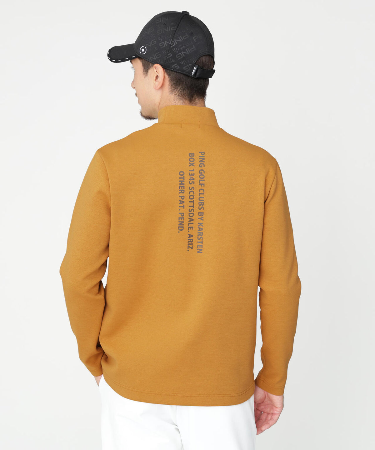 【PING APPAREL】ANSERプリントストレッチダンボール長袖ハイネックシャツ (MENS)