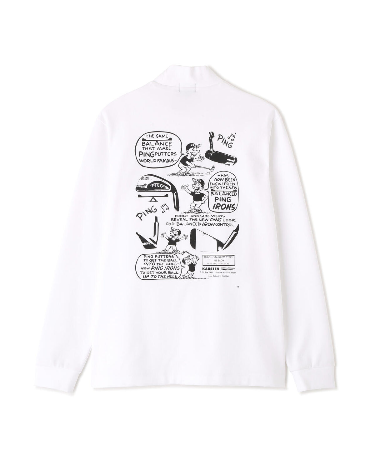 【PING APPAREL】スパンライクポンチ長袖ハイネックシャツ (MENS)
