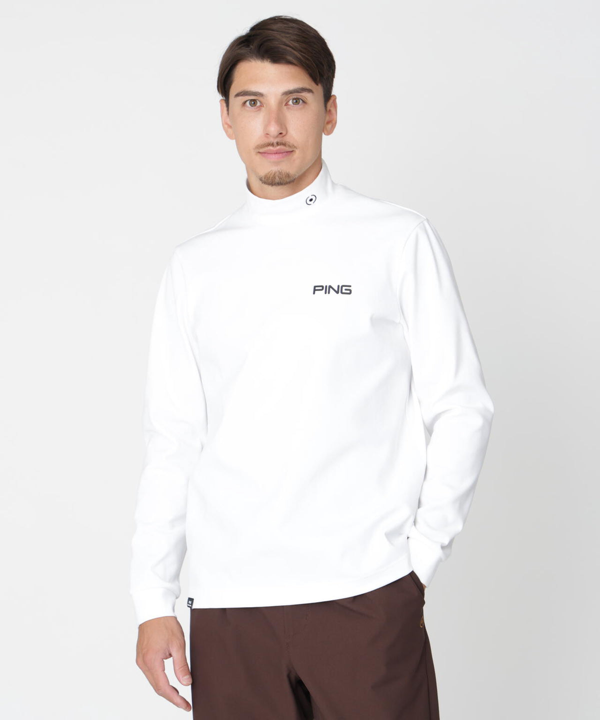 【PING APPAREL】スパンライクポンチ長袖ハイネックシャツ (MENS)
