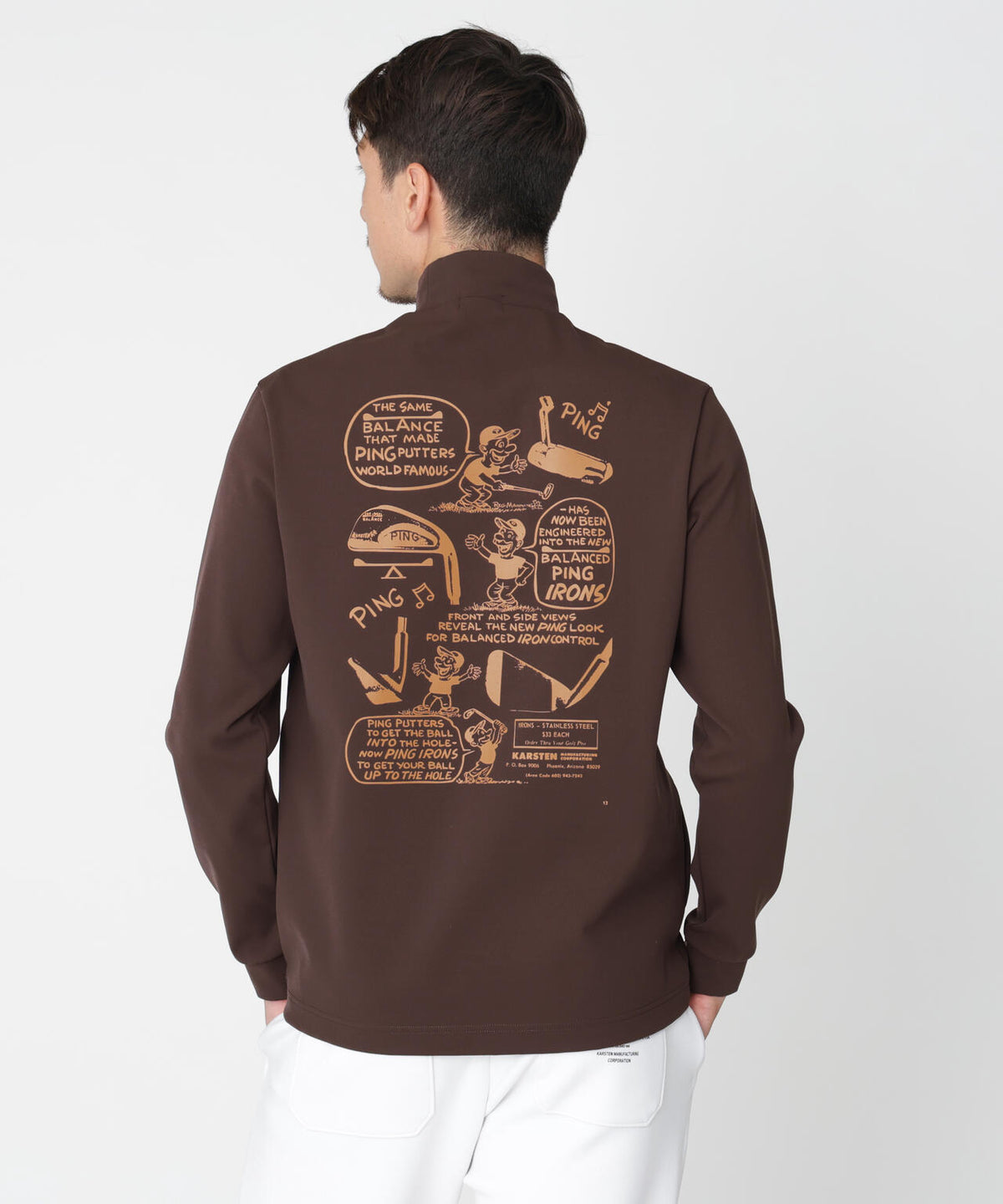 【PING APPAREL】スパンライクポンチ長袖ハイネックシャツ (MENS)