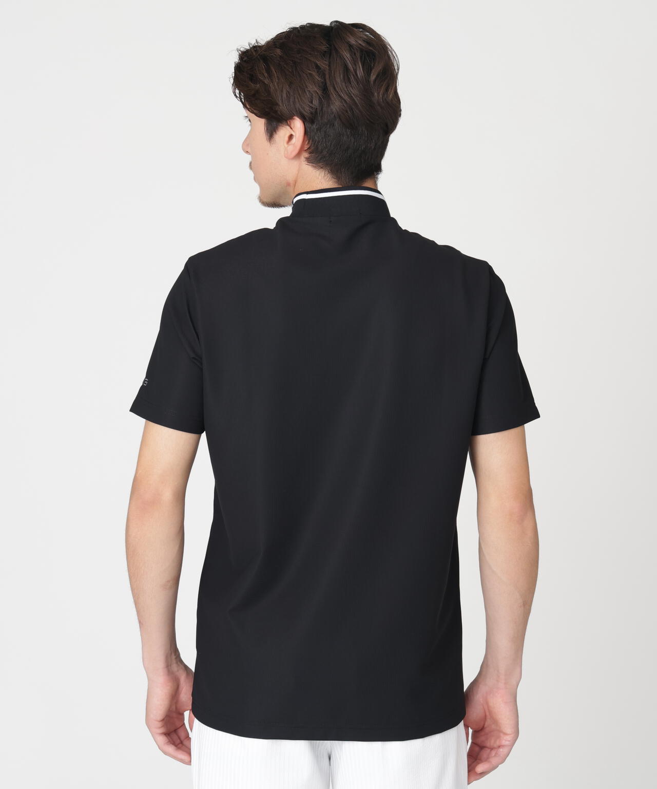 ［PING APPAREL］［接触冷感・UVカット］ワッフルロゴジャカード襟ハイネックシャツ (MENS)