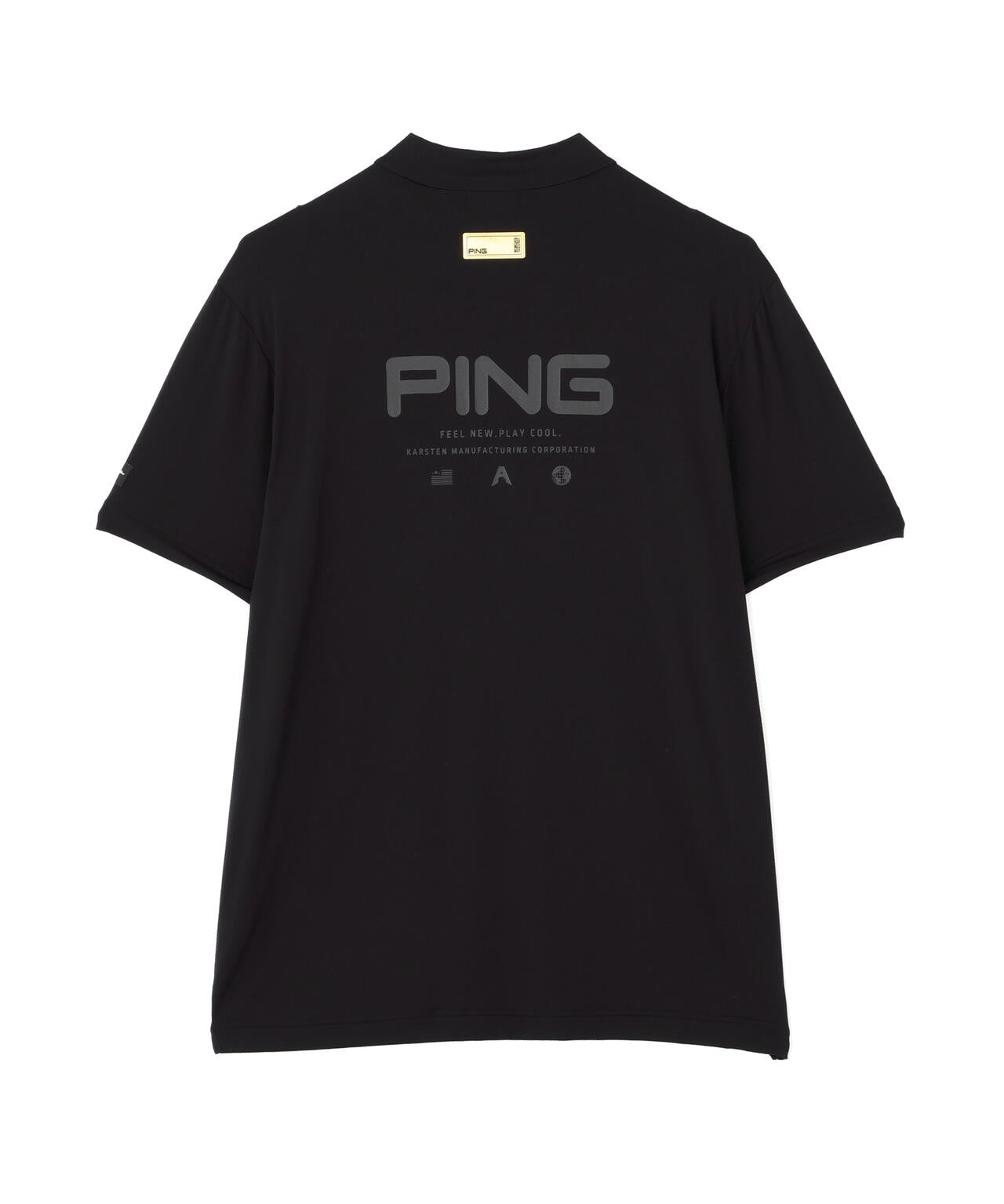 ［PING APPAREL］［接触冷感］ナイロンサッカー半袖ハイネックシャツ ＜GOLD＞ (MENS)