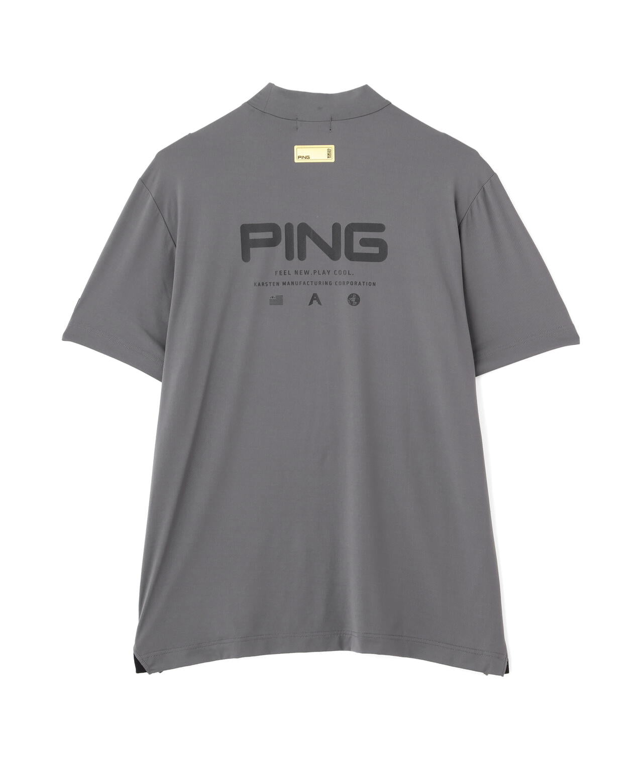 ［PING APPAREL］［接触冷感］ナイロンサッカー半袖ハイネックシャツ ＜GOLD＞ (MENS)