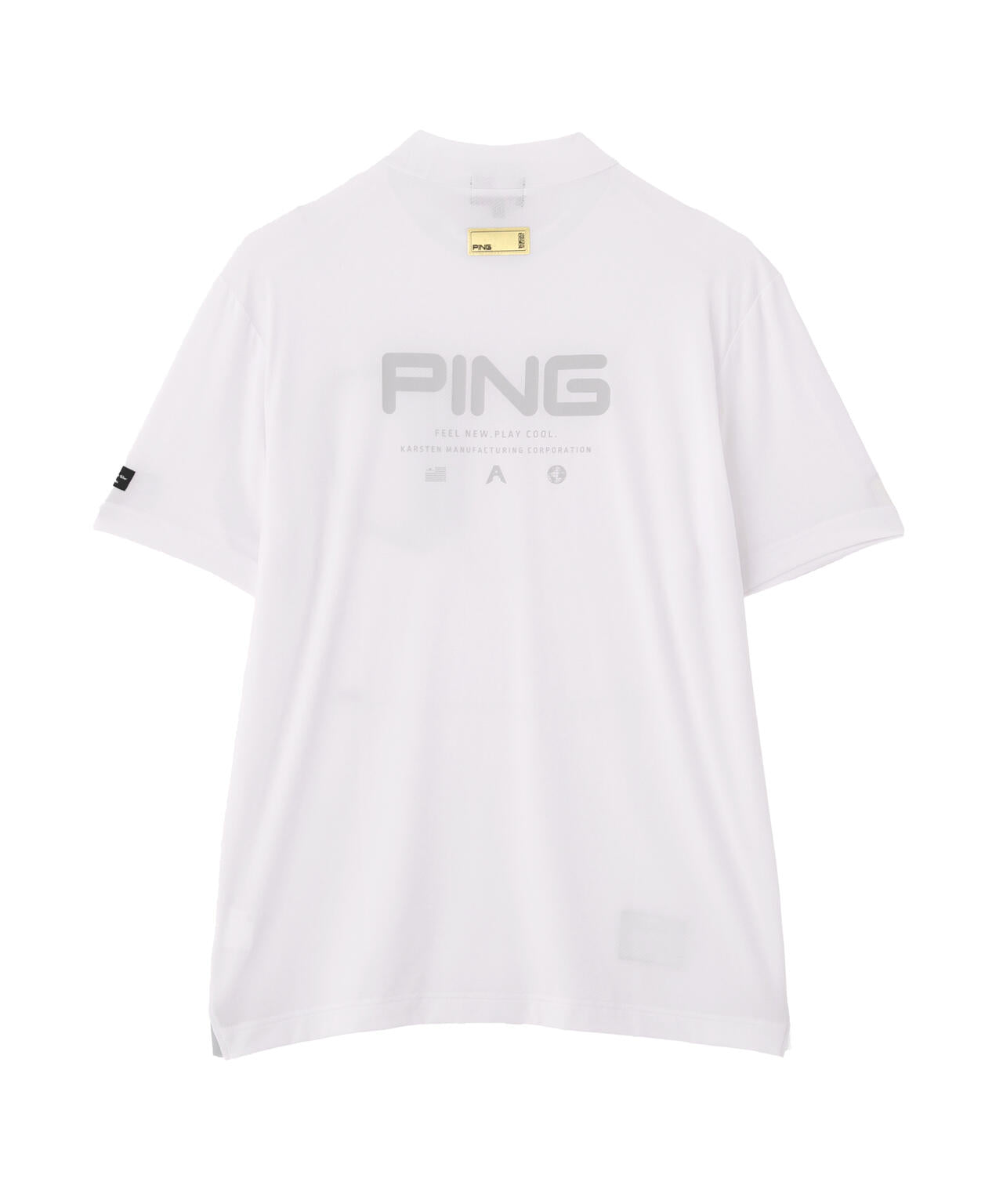 ［PING APPAREL］［接触冷感］ナイロンサッカー半袖ハイネックシャツ ＜GOLD＞ (MENS)