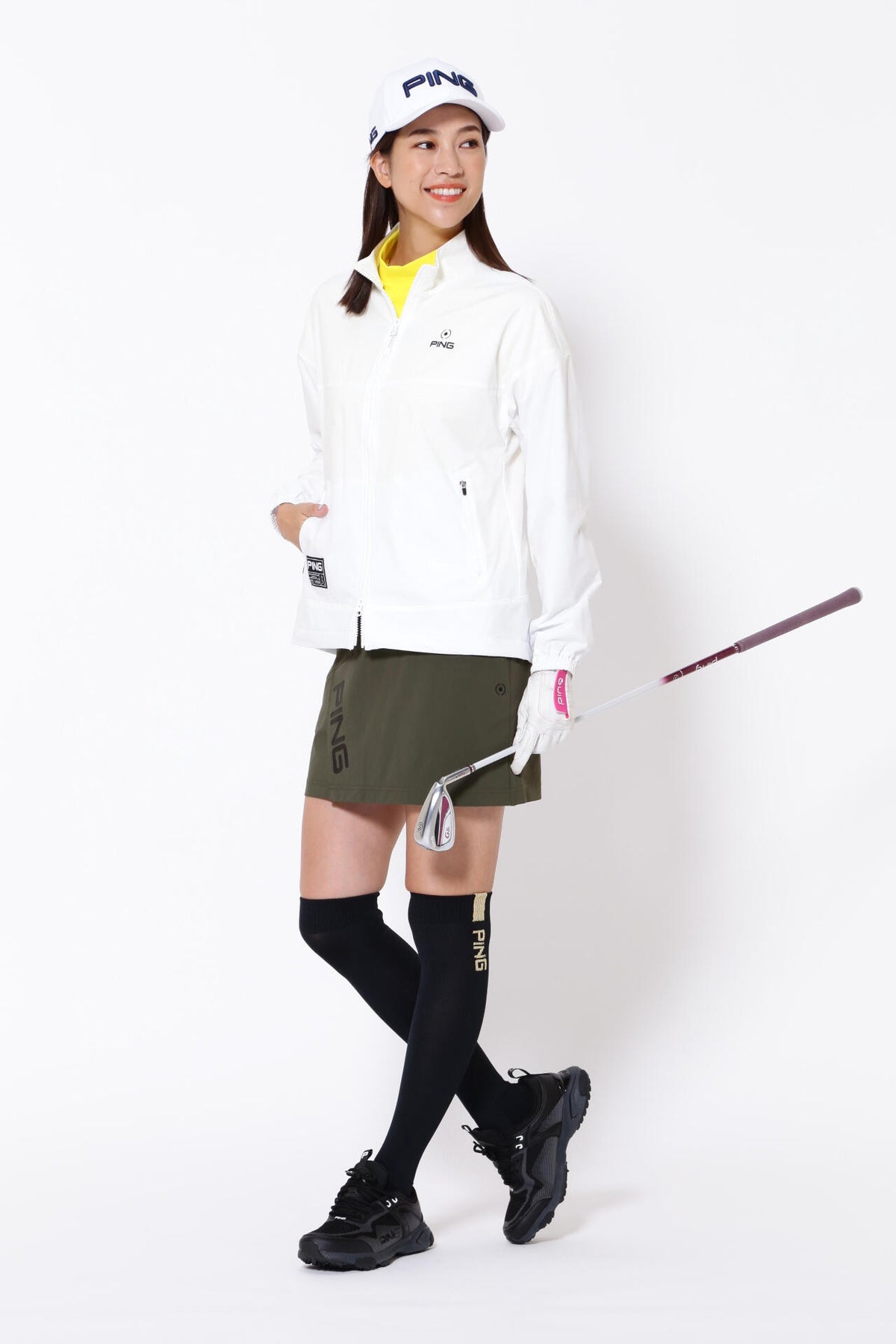 【PING APPAREL】ラップストレッチスカート ＜GOLD＞ (LADIES)