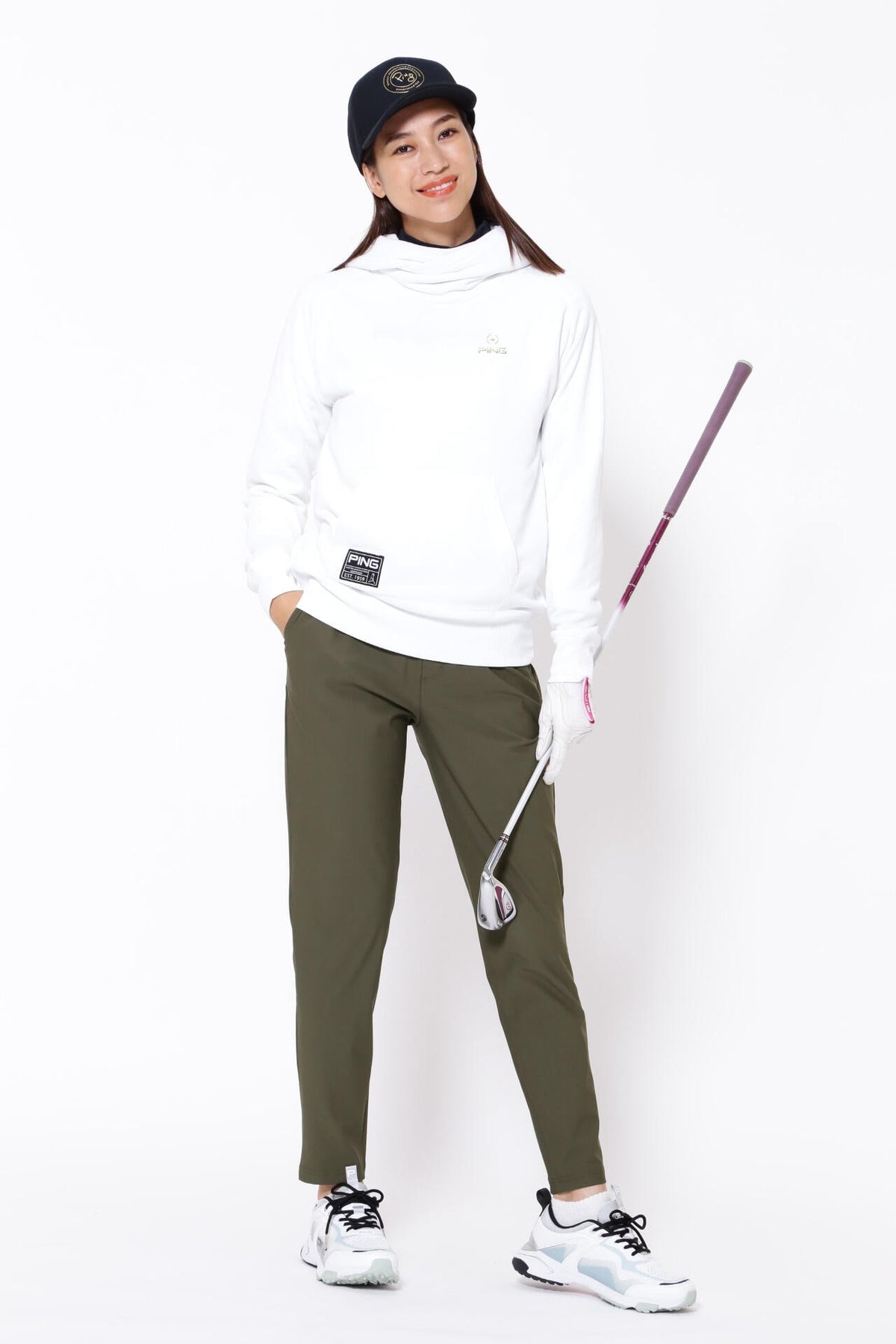 【PING APPAREL】エコアーチ 裏毛スウェットフーディプルオーバー ＜GOLD＞ (LADIES)