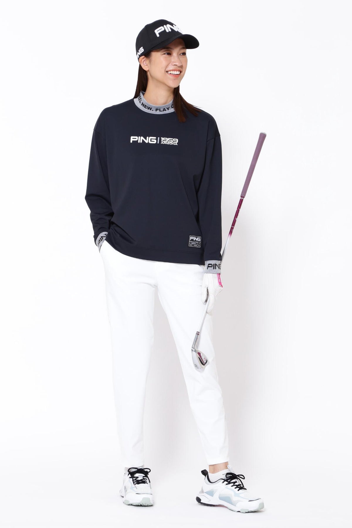【PING APPAREL】ベアスムース 長袖ハイネックカットソー ＜GOLD＞ (LADIES)