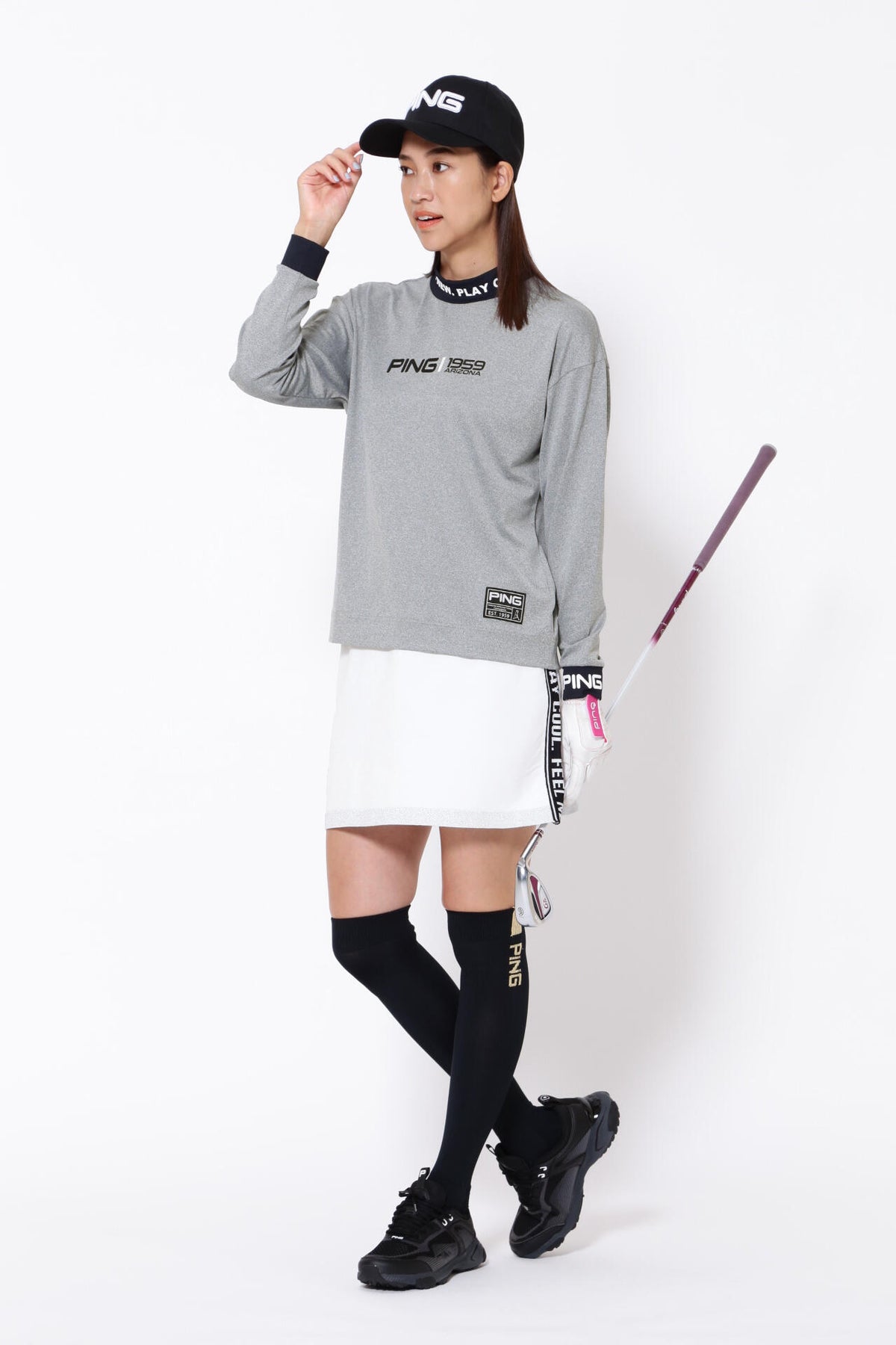 【PING APPAREL】ベアスムース 長袖ハイネックカットソー ＜GOLD＞ (LADIES)