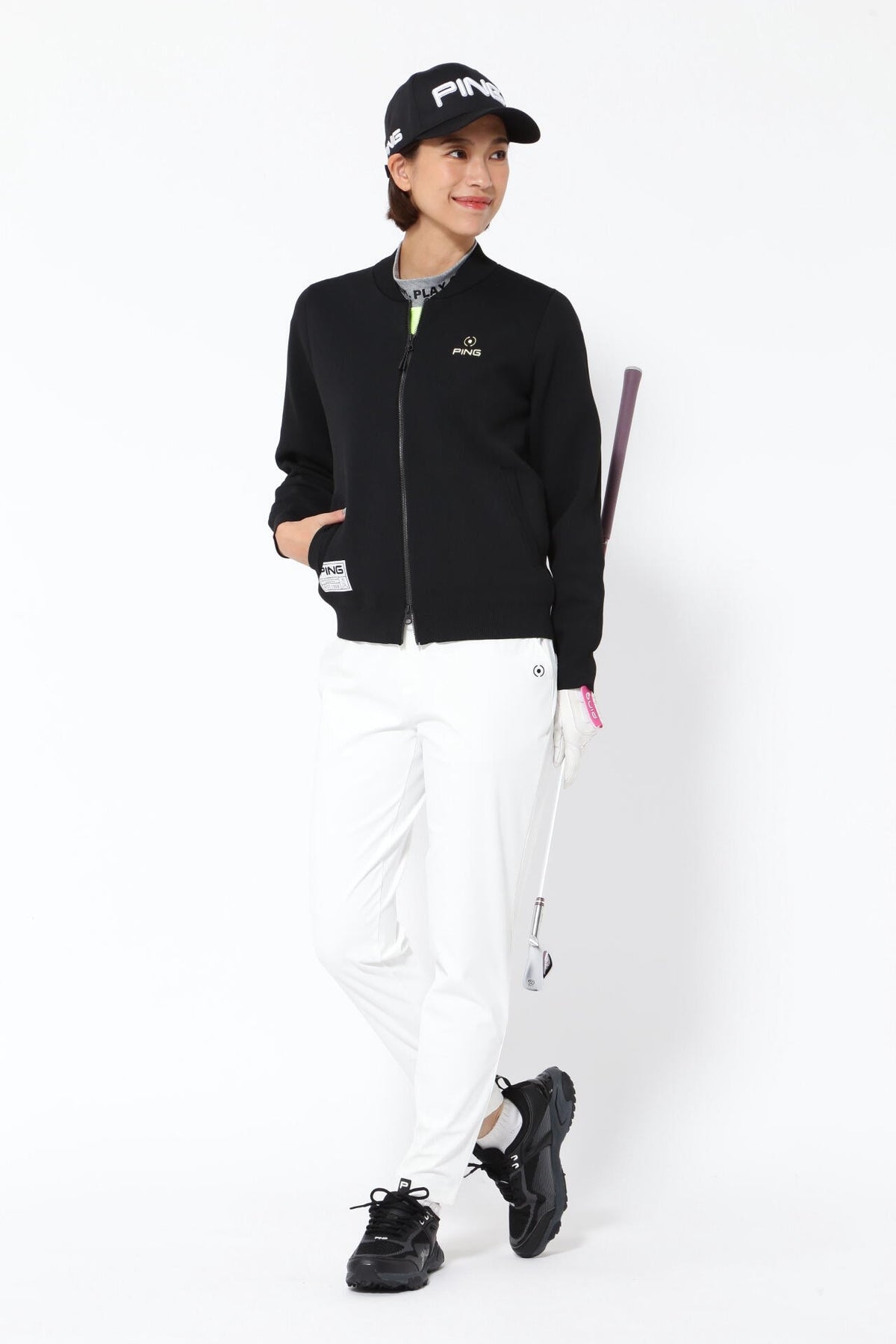 【PING APPAREL】フルジップニットブルゾン ＜GOLD＞ (LADIES)