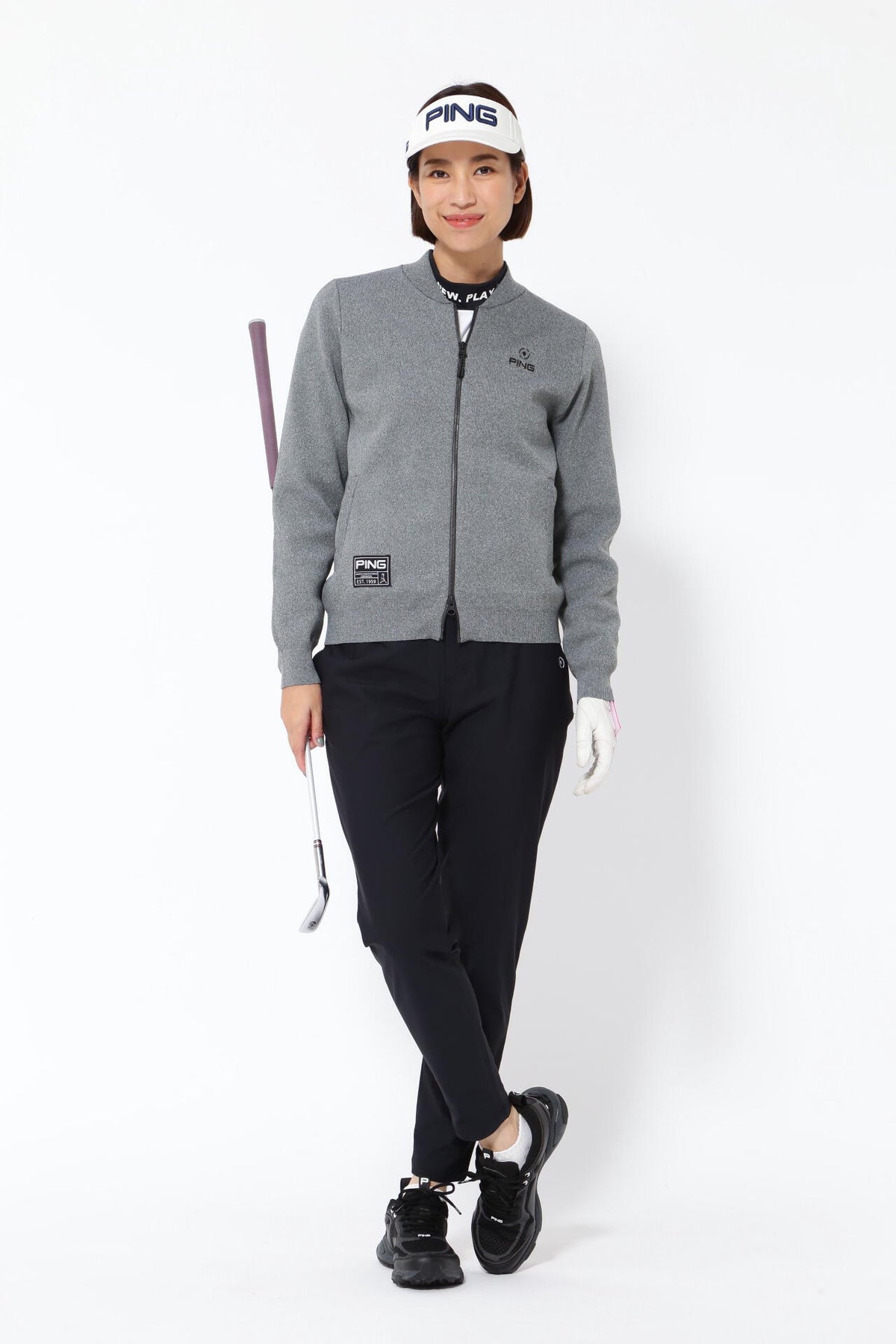 【PING APPAREL】フルジップニットブルゾン ＜GOLD＞ (LADIES)