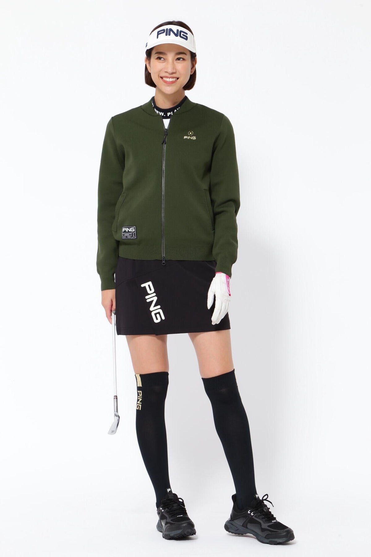【PING APPAREL】フルジップニットブルゾン ＜GOLD＞ (LADIES)