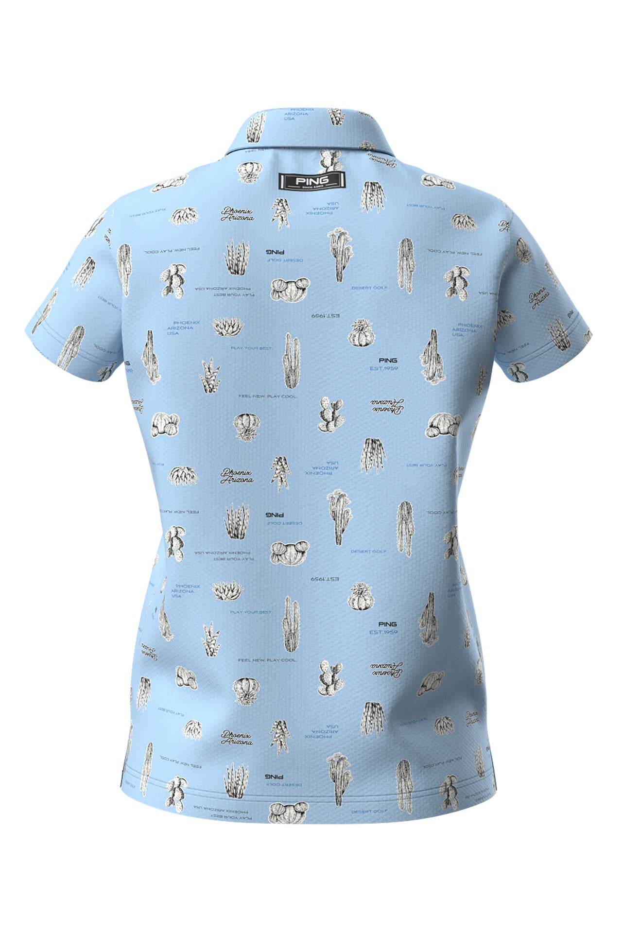 【PING APPAREL】サボテン柄 クイックドライ半袖ポロシャツ ＜NATIVE＞ (LADIES)