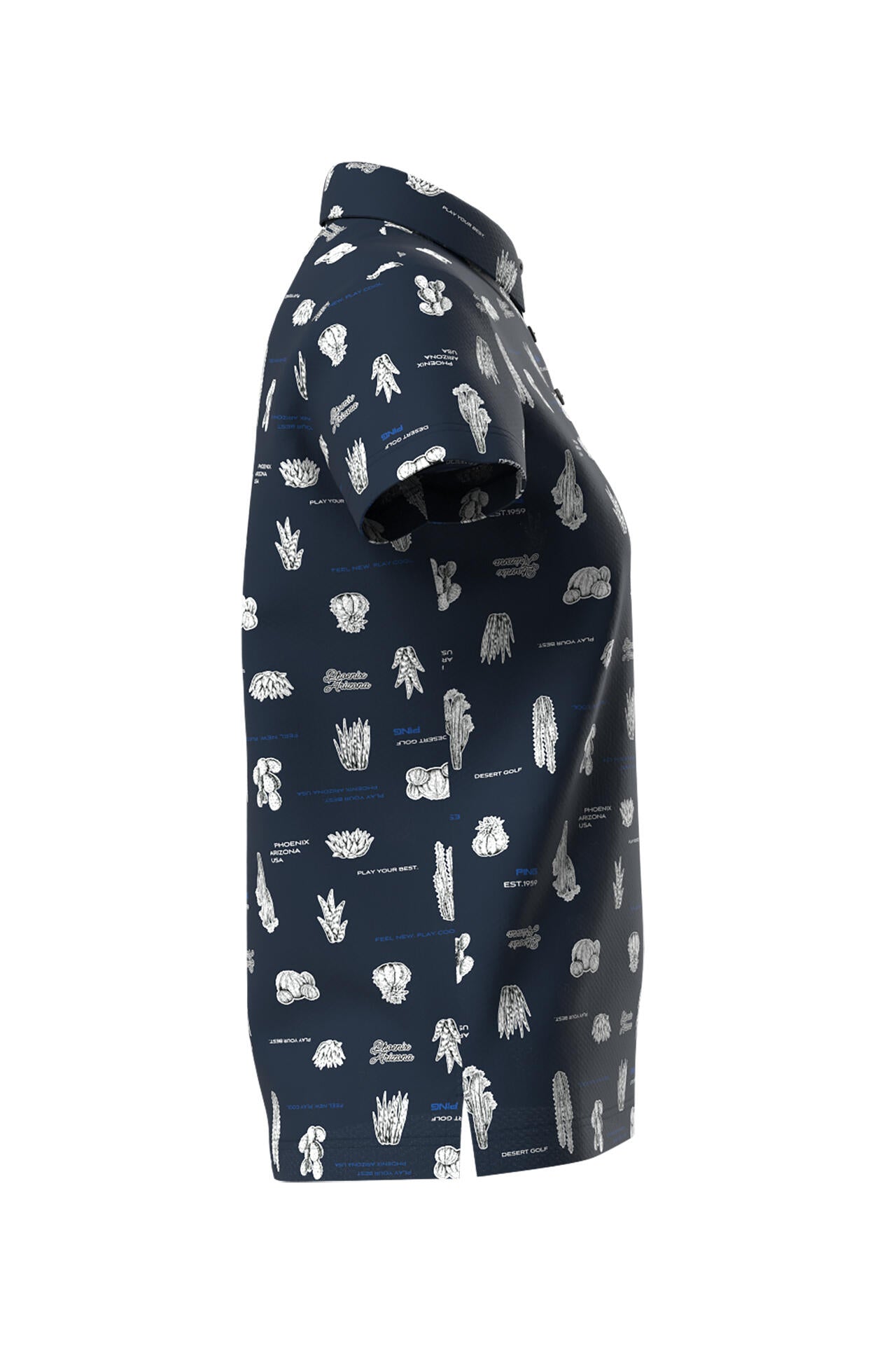 【PING APPAREL】サボテン柄 クイックドライ半袖ポロシャツ ＜NATIVE＞ (LADIES)
