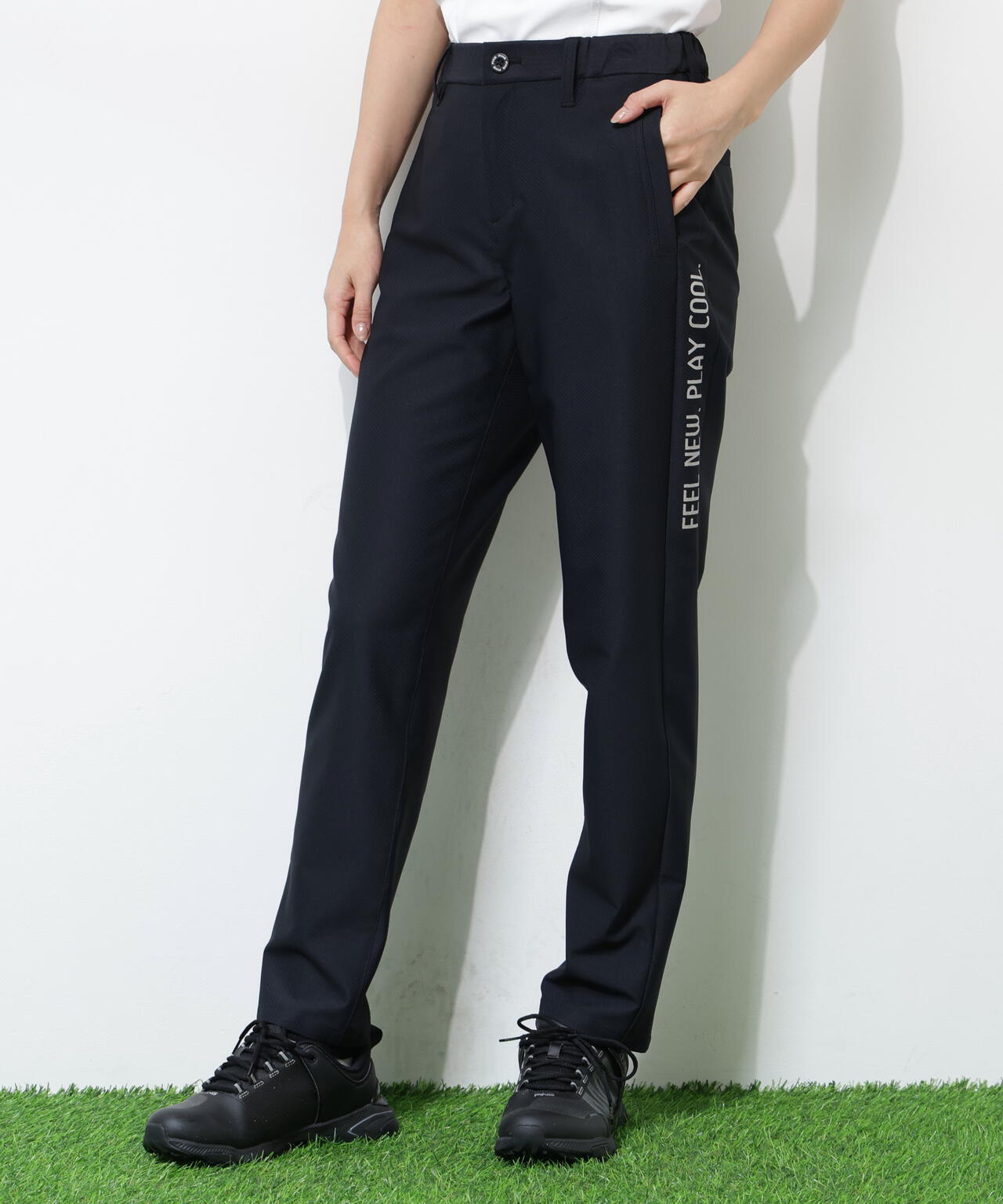 【PING APPAREL】【UVカット・透け防止・ストレッチ】ドビーテーパードパンツ ＜GOLD＞ (LADIES)
