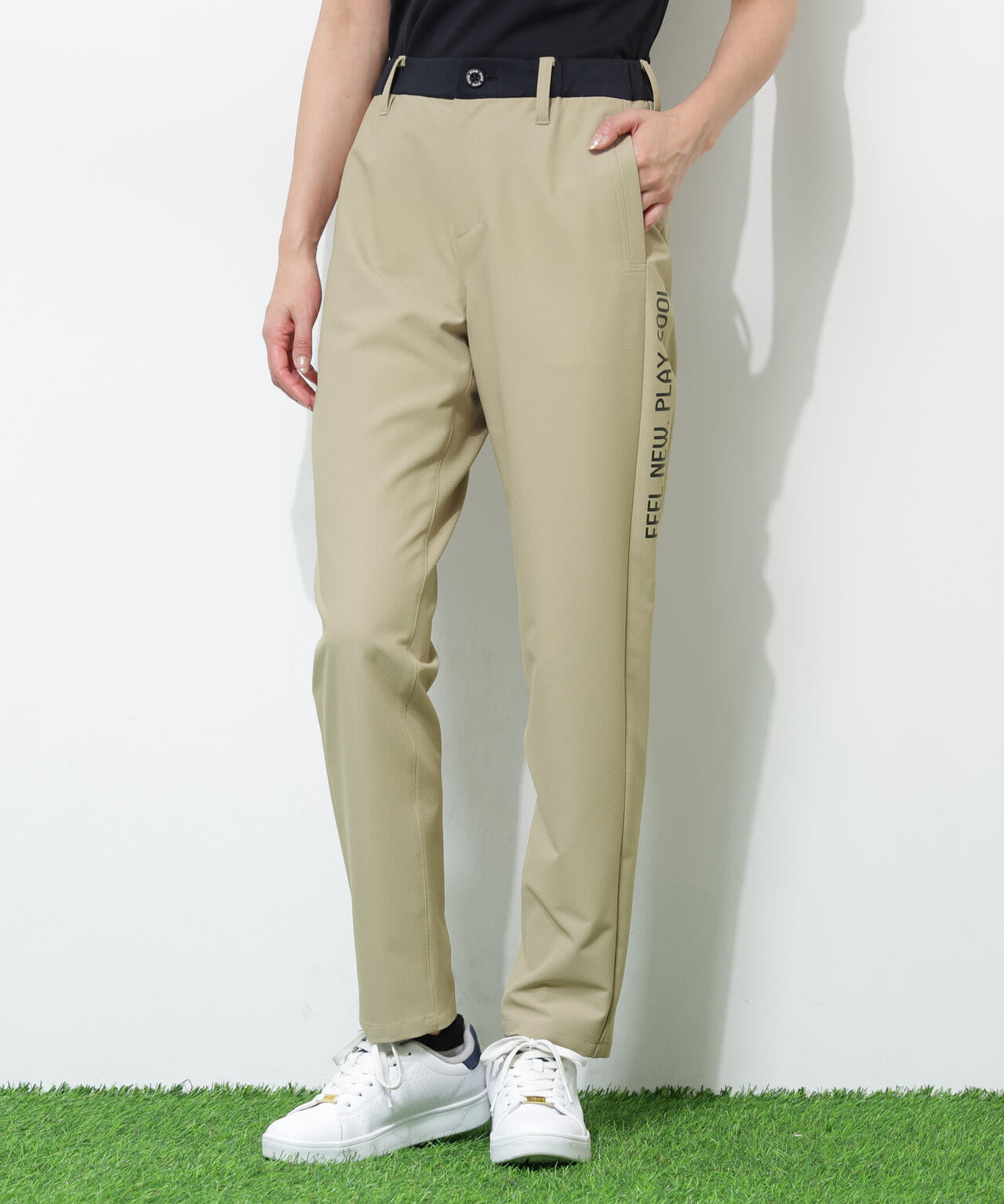 【PING APPAREL】【UVカット・透け防止・ストレッチ】ドビーテーパードパンツ ＜GOLD＞ (LADIES)