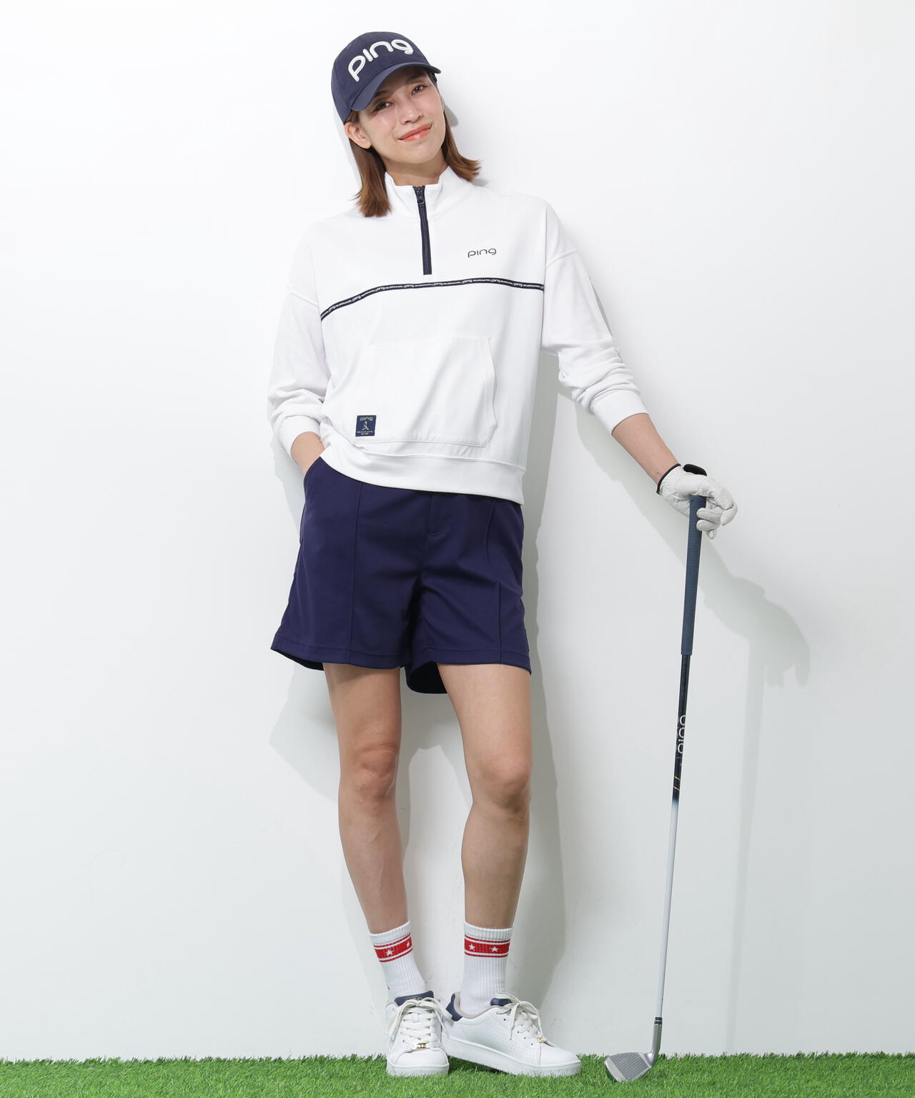 【PING APPAREL】全方向ストレッチダブルフェイスドライミックスアイストーンショートパンツ ＜NATIVE＞ (LADIES)