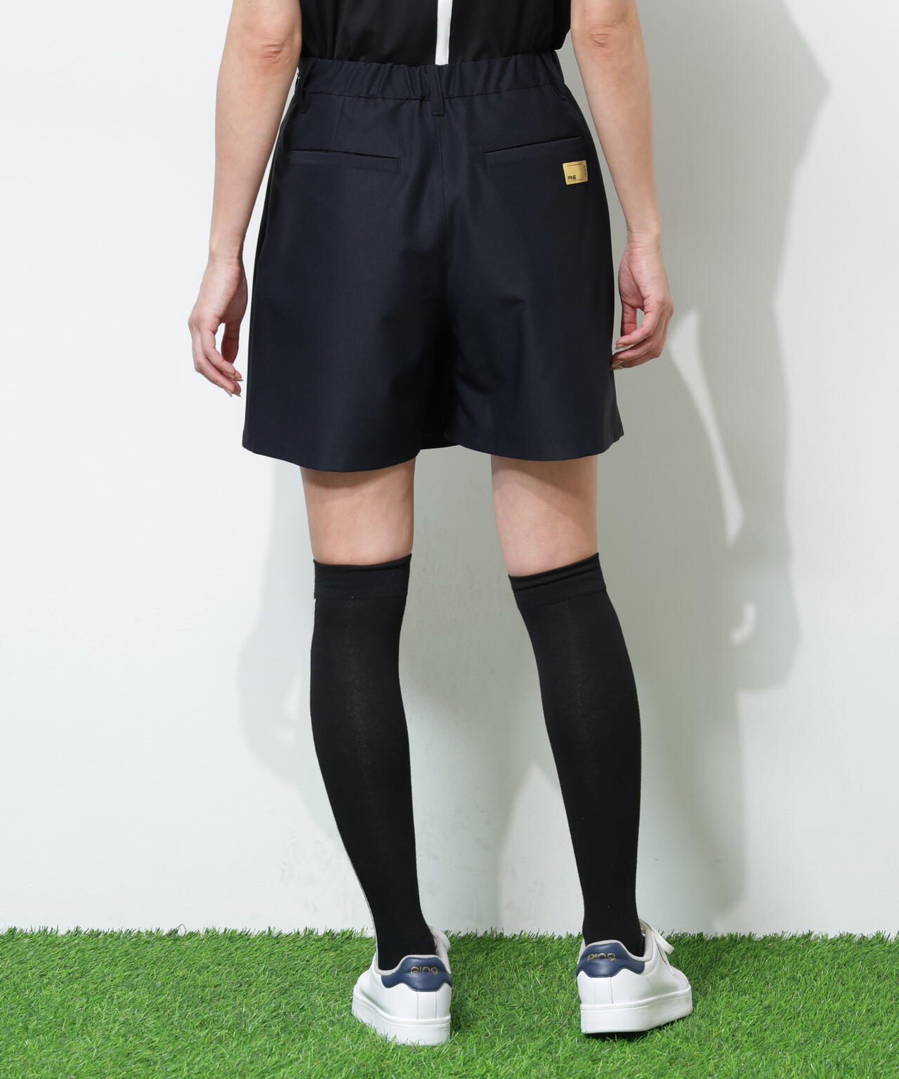 【PING APPAREL】【UVカット・透け防止・ストレッチ】ドビーショートパンツ ＜GOLD＞ (LADIES)