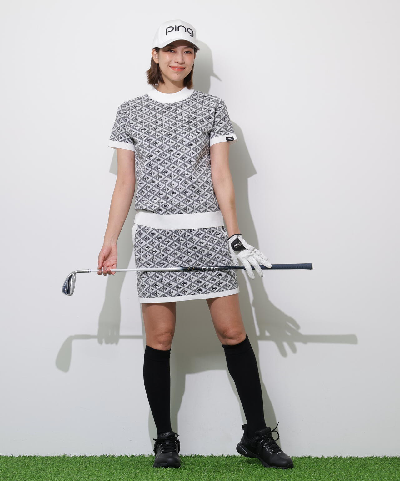 【PING APPAREL】AZモノグラムジャカードニットスカート ＜PERFORMANCE＞ (LADIES)