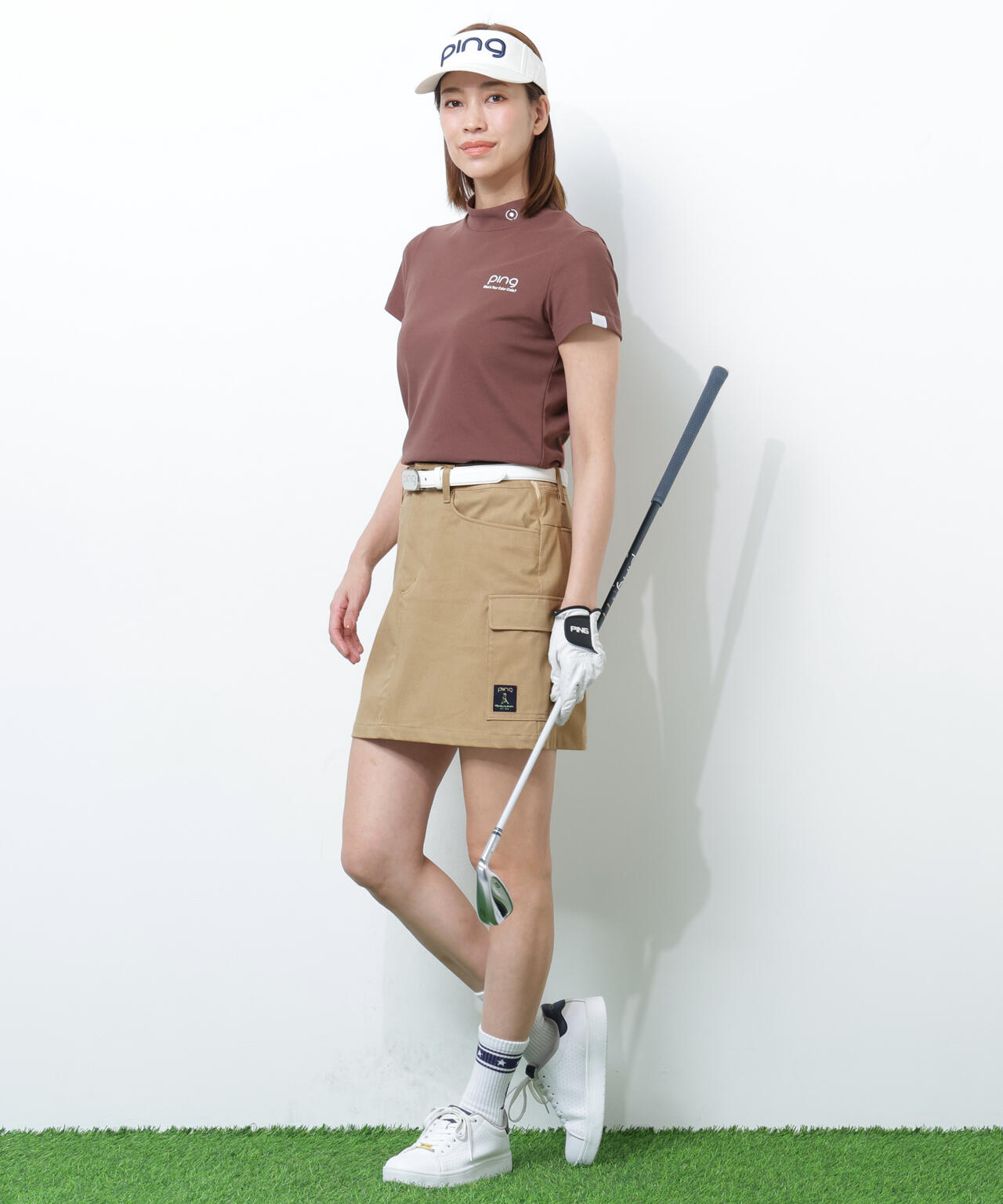 【PING APPAREL】全方向ストレッチニットツイル フィット&ストレッチサイドポケットスカート ＜NATIVE＞ (LADIES)