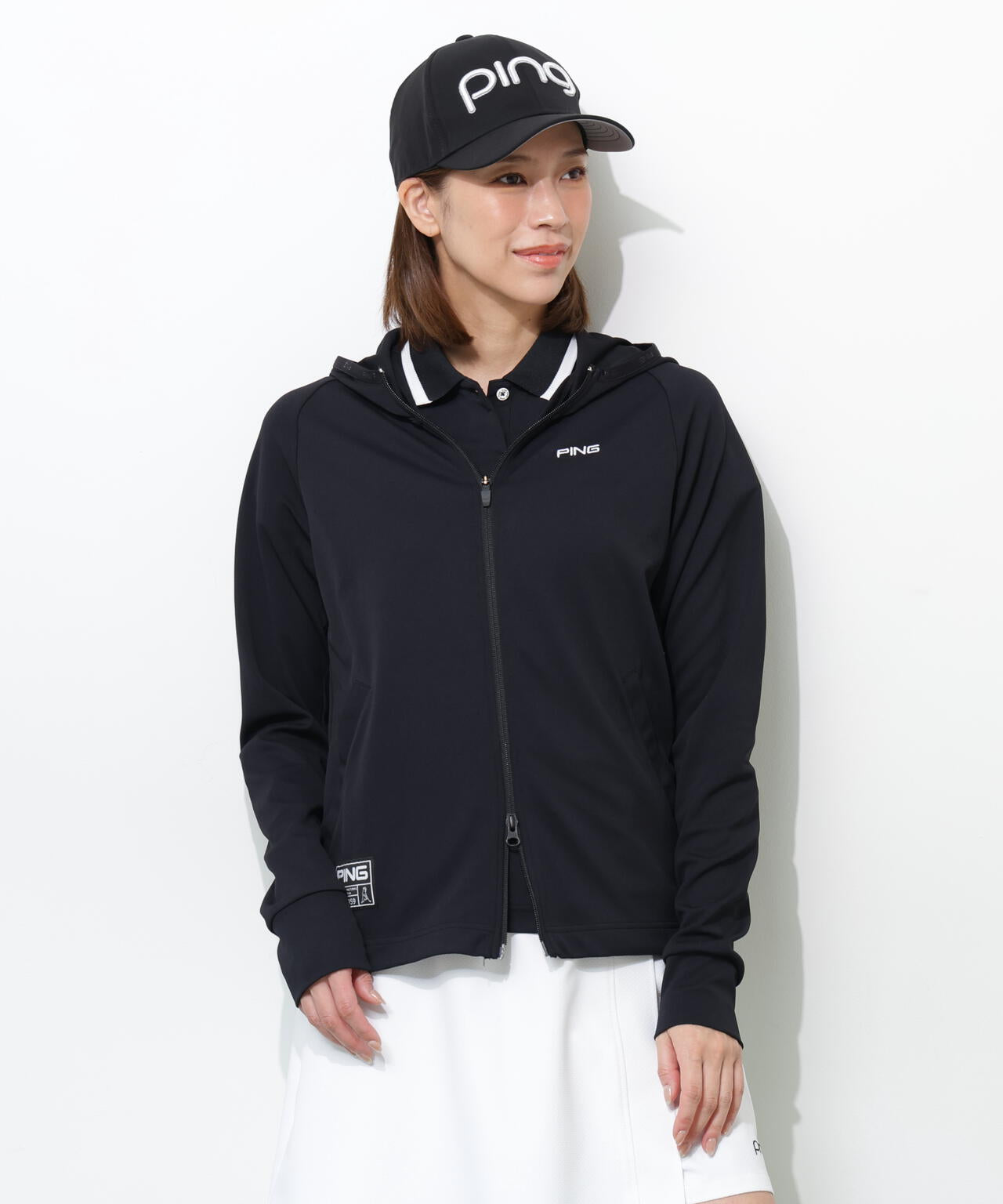 【PING APPAREL】【接触冷感・UVカット】フルジップカットソーフーディ ＜GOLD＞ (LADIES)