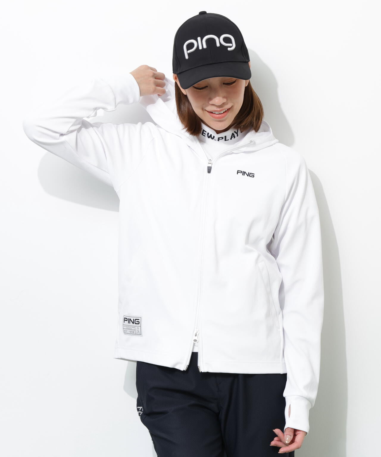 【PING APPAREL】【接触冷感・UVカット】フルジップカットソーフーディ ＜GOLD＞ (LADIES)