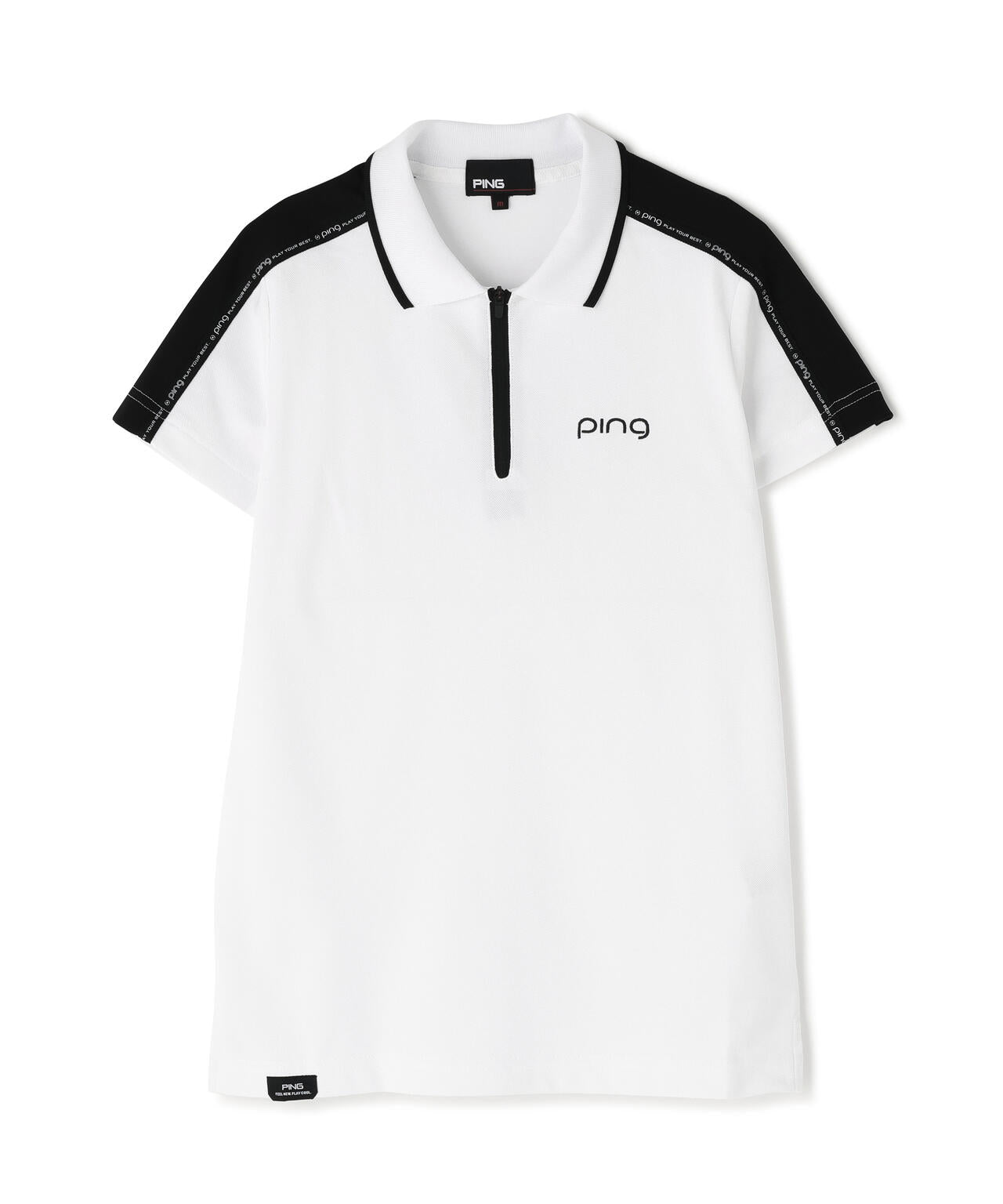 【PING APPAREL】切替ロゴテープカノコ半袖ハーフジップポロシャツ ＜PERFORMANCE＞ (LADIES)