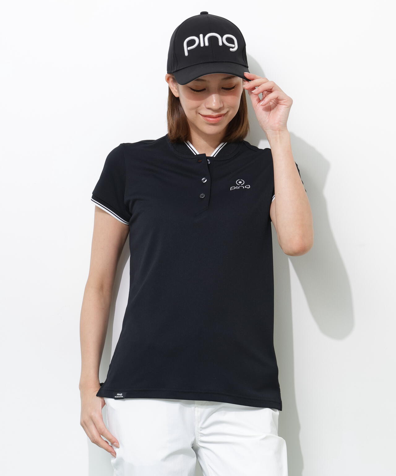 【PING APPAREL】スーパーシェルター06ラインリブ半袖カノコポロシャツ ＜PERFORMANCE＞ (LADIES)