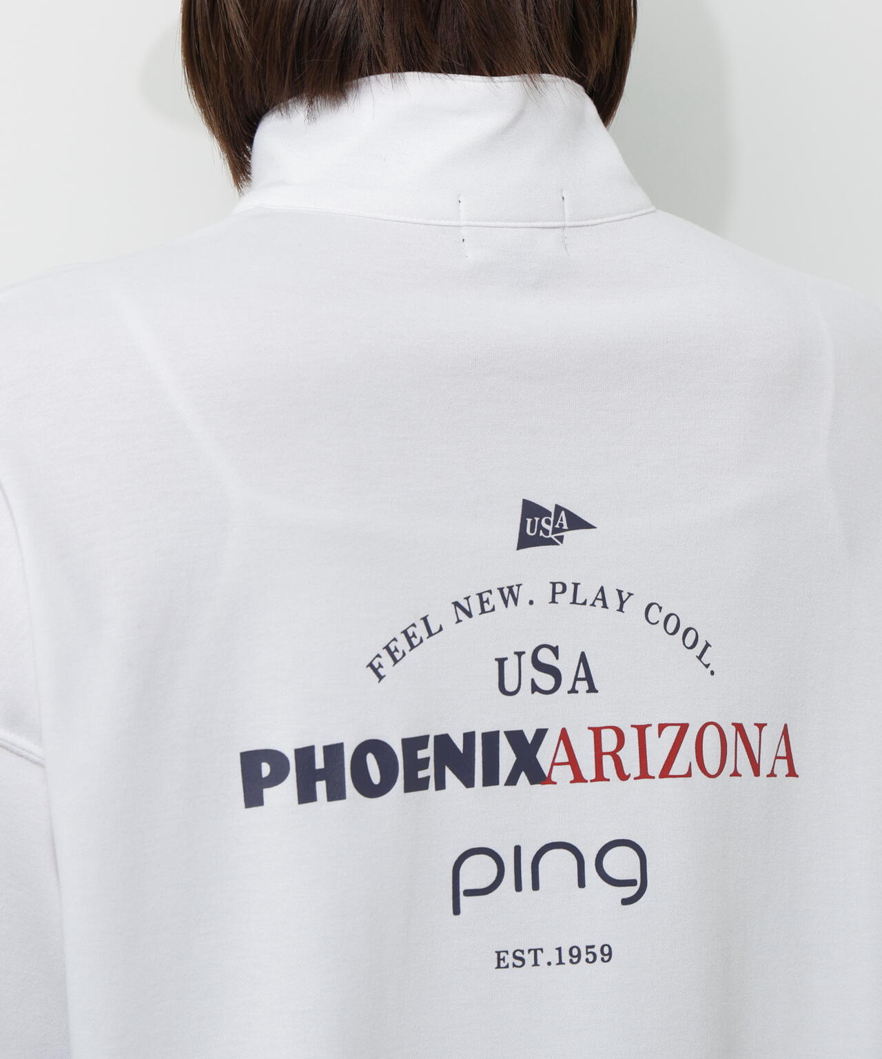 【PING APPAREL】全方向ストレッチダブルフェイスドライミックスアイストーンハーフジップカットソー＜NATIVE＞ (LADIES)