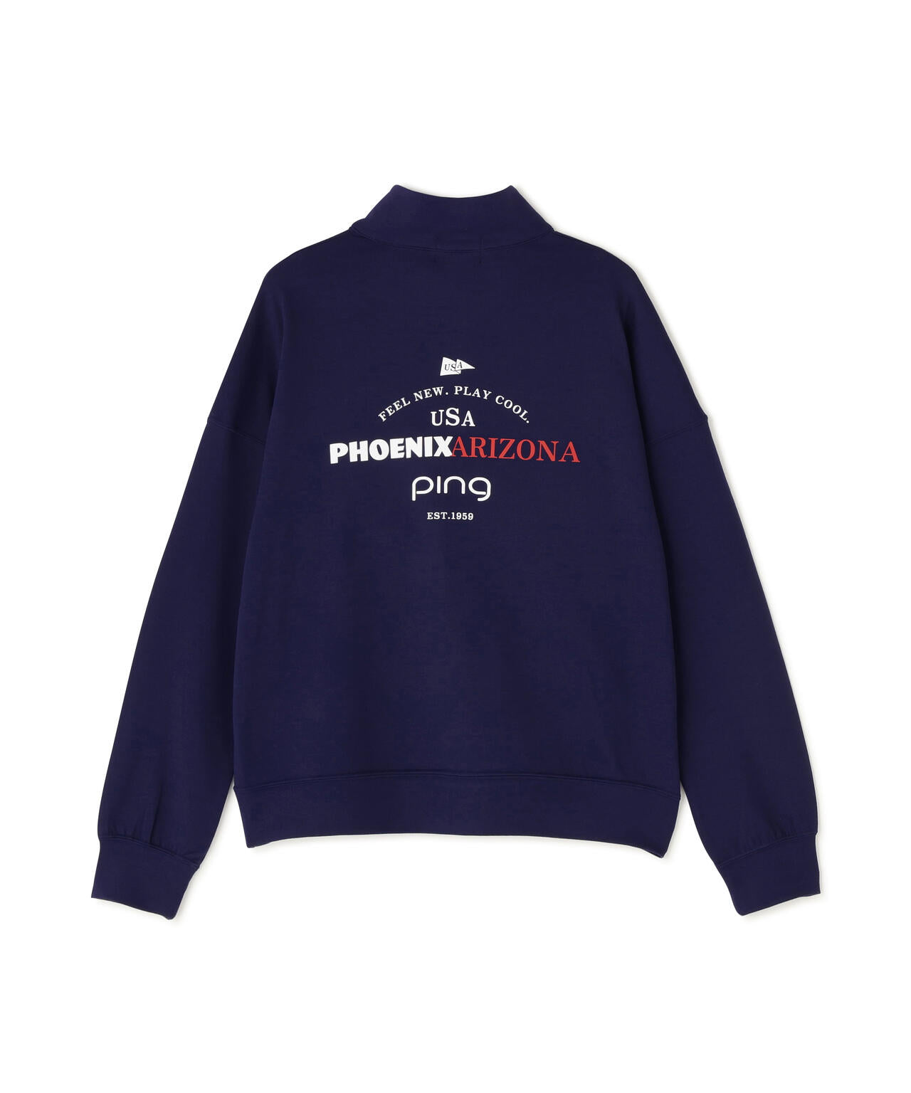 【PING APPAREL】全方向ストレッチダブルフェイスドライミックスアイストーンハーフジップカットソー＜NATIVE＞ (LADIES)
