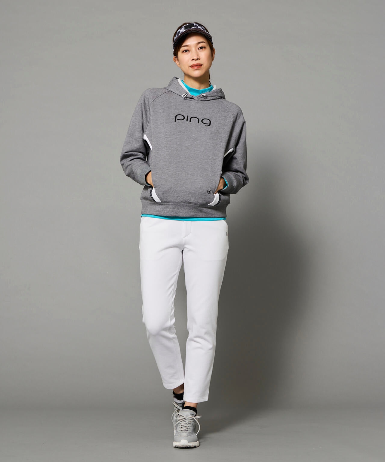 【PING APPAREL】全方向ストレッチ接結裏メッシュ切替ロゴテープスウェットフーディ ＜PERFORMANCE＞ (LADIES)