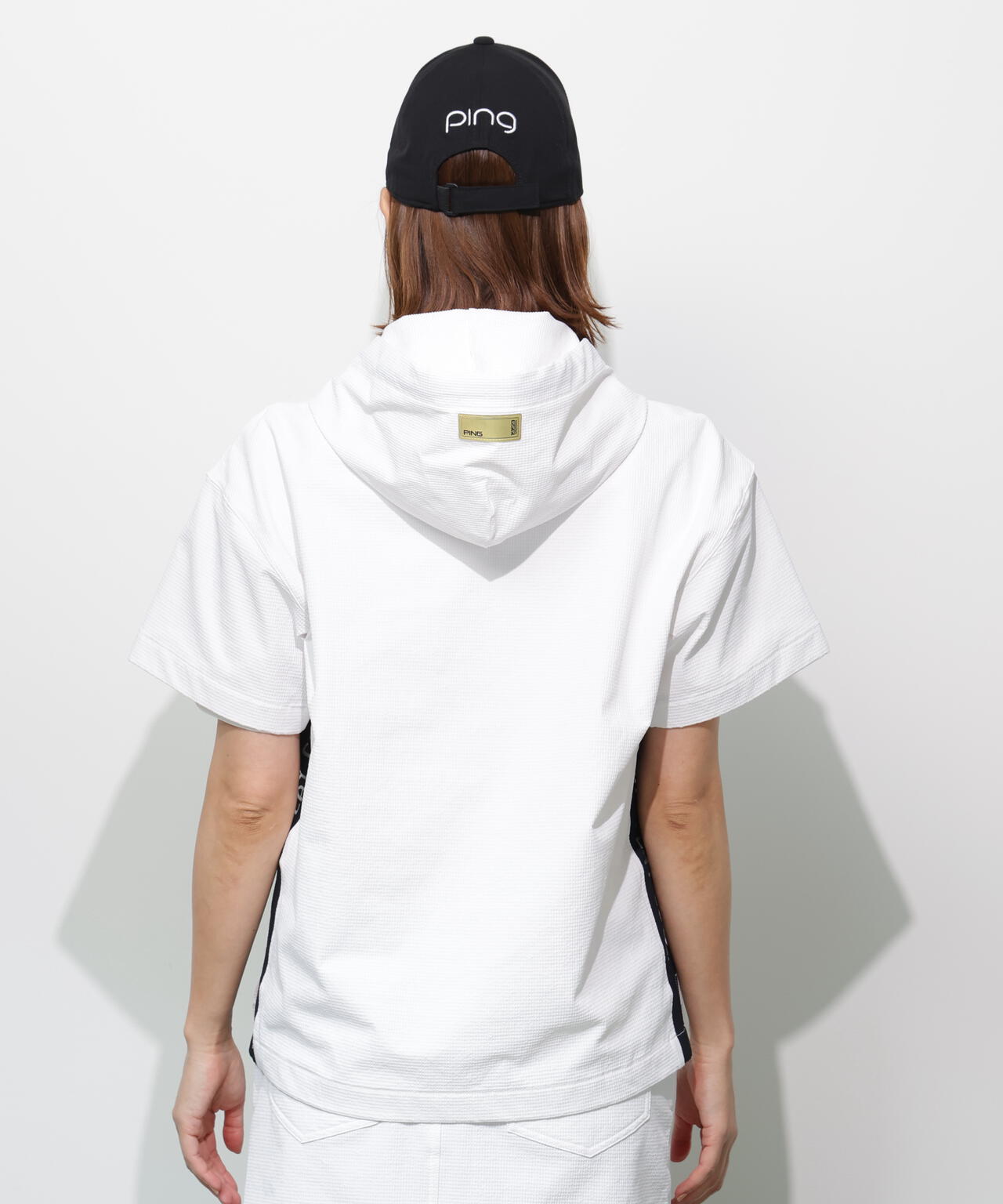 【PING APPAREL】半袖フーディプルオーバー ＜GOLD＞ (LADIES)