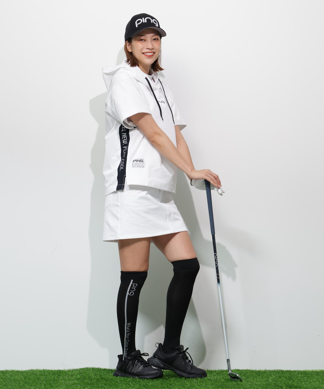 【PING APPAREL】半袖フーディプルオーバー ＜GOLD＞ (LADIES)