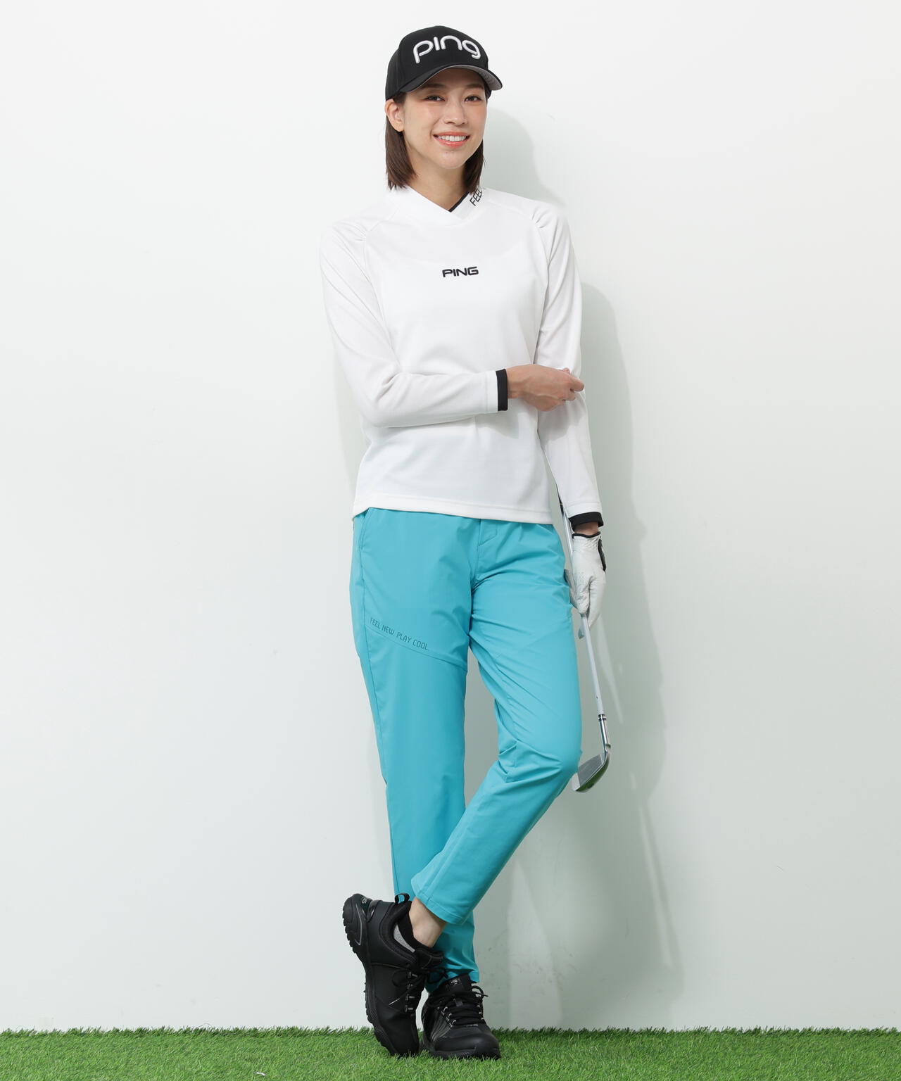 【PING APPAREL】冷感ポンチハイネックシャツ ＜GOLD＞ (LADIES)