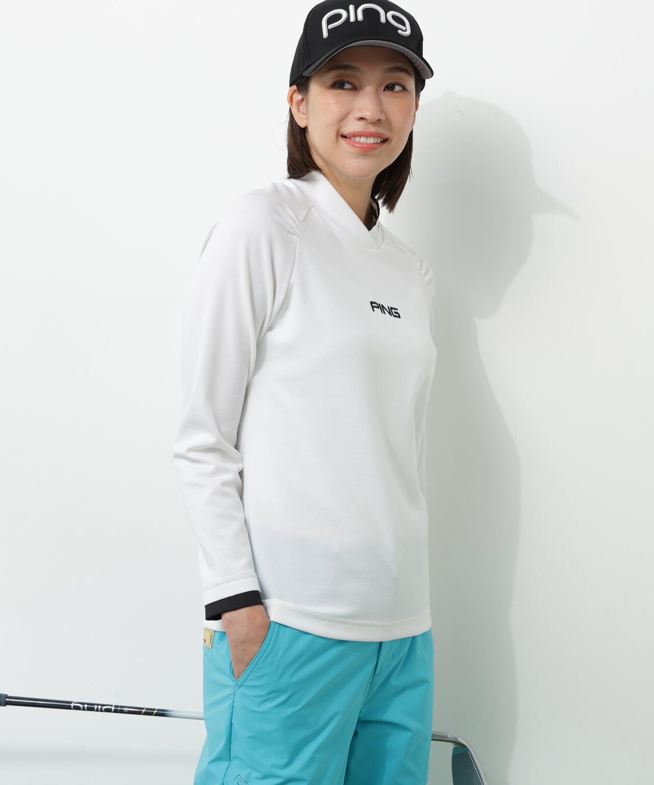 【PING APPAREL】冷感ポンチハイネックシャツ ＜GOLD＞ (LADIES)