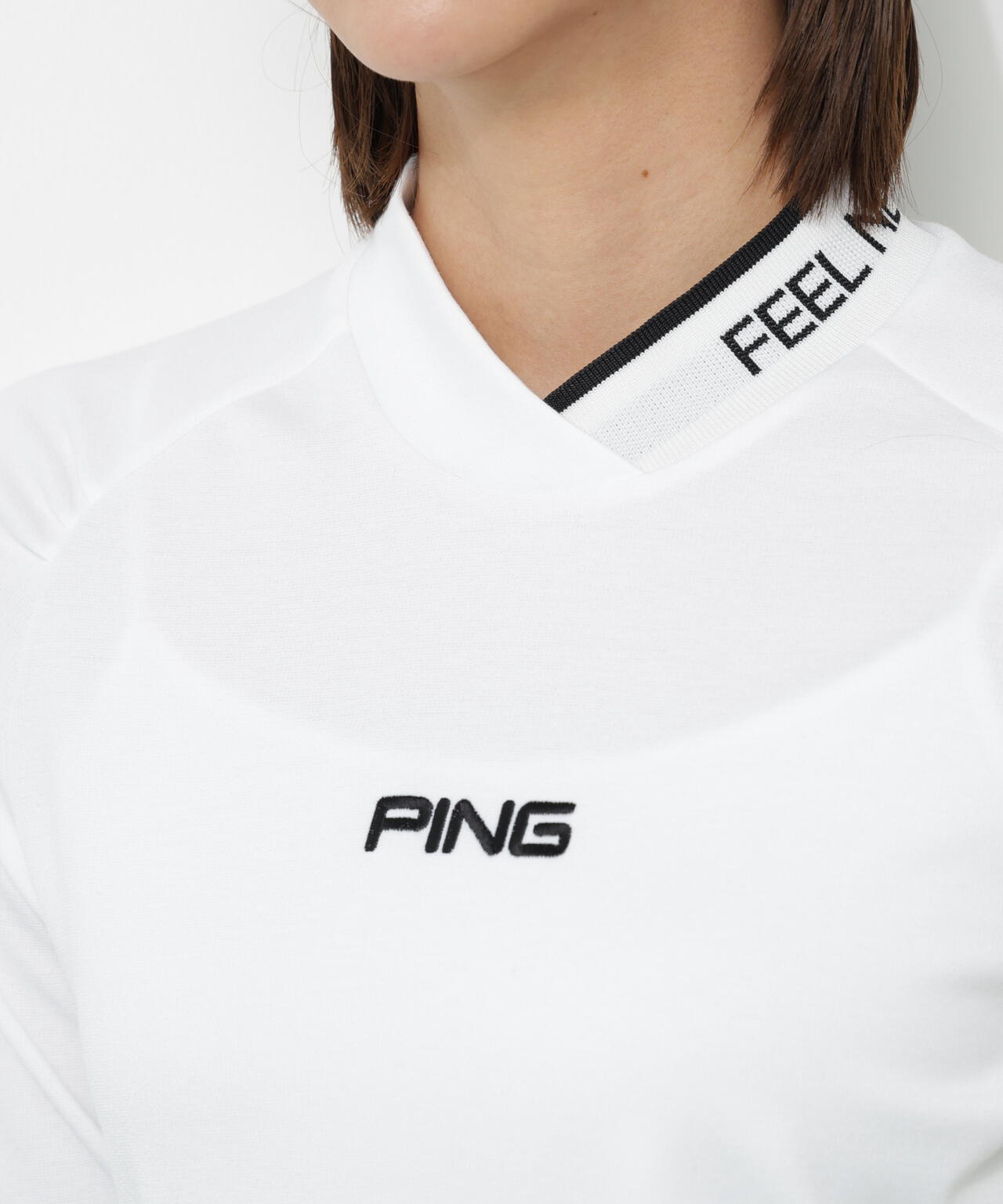 【PING APPAREL】冷感ポンチハイネックシャツ ＜GOLD＞ (LADIES)