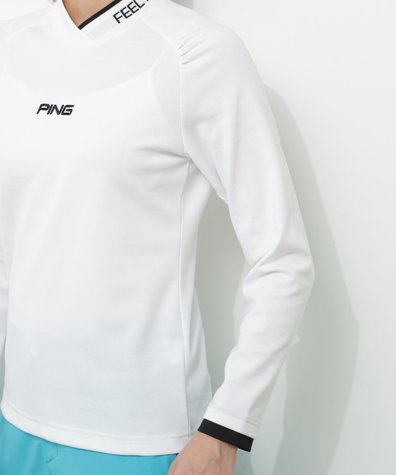 【PING APPAREL】冷感ポンチハイネックシャツ ＜GOLD＞ (LADIES)